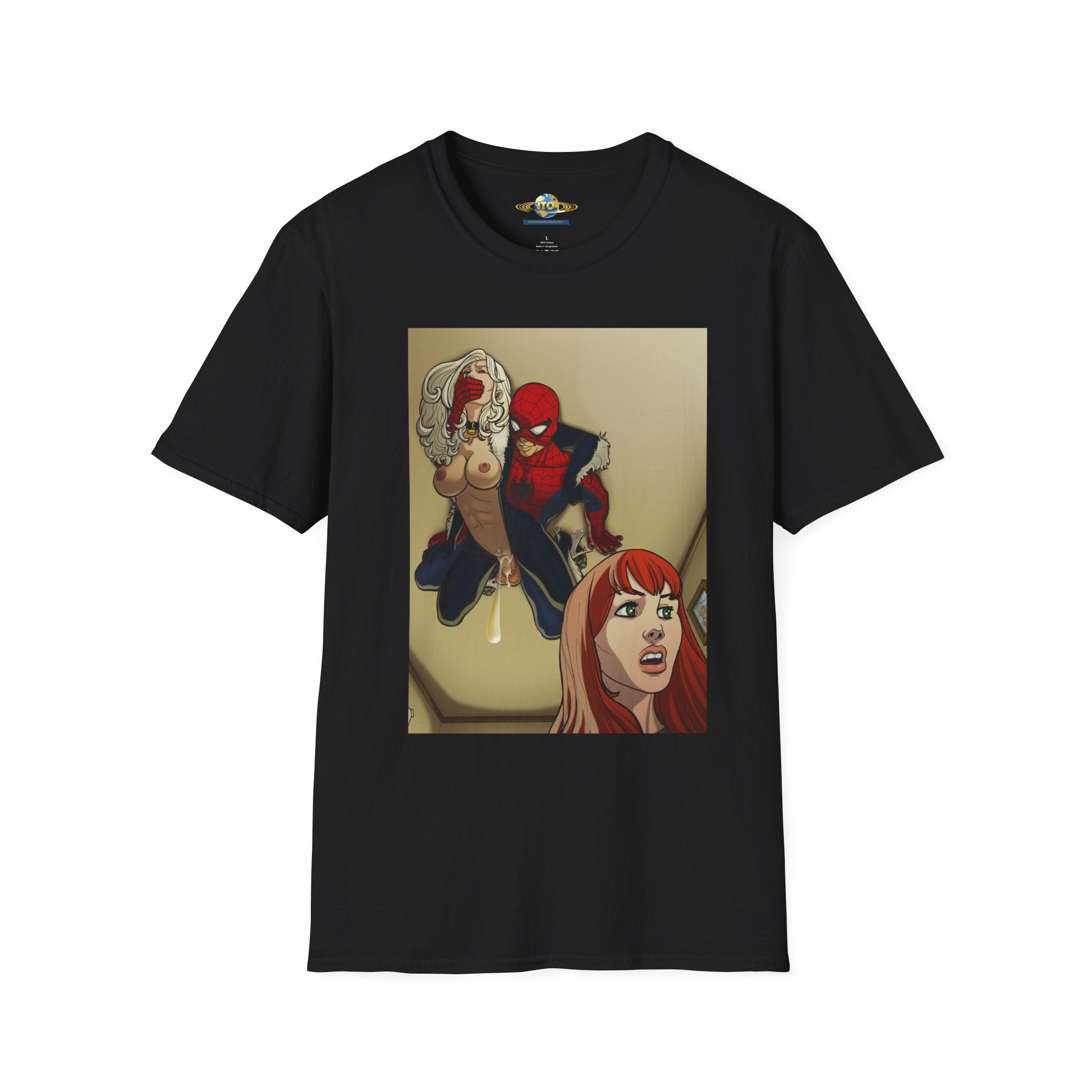 Spider Hero Comic Art T-Shirt — Web-Slinging Scene Graphic Tee