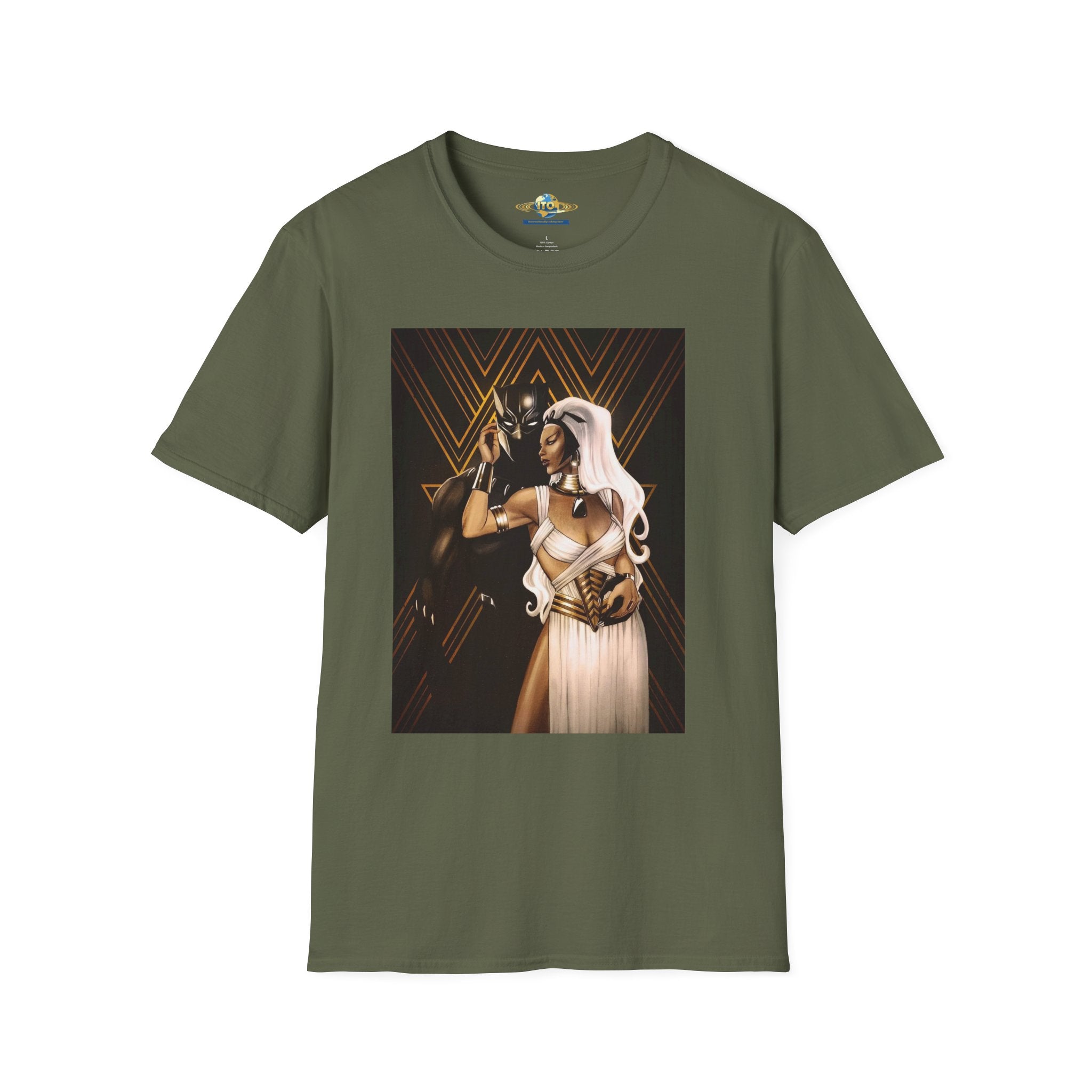 Black love Art T-Shirt — Gold Art Deco Oracle Illustration