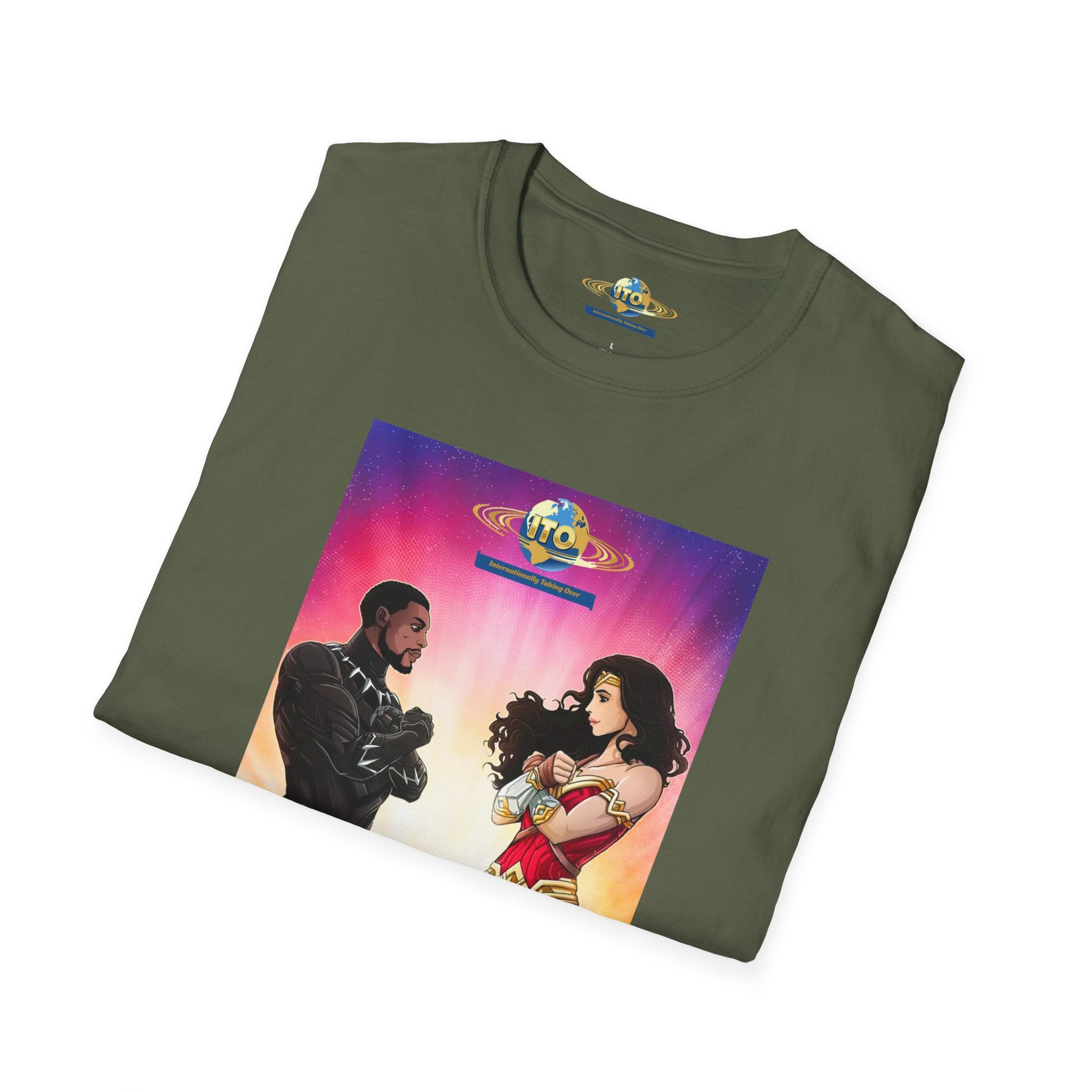 Superhero Showdown T-Shirt — Retro Comic Style Hero vs Hero Tee