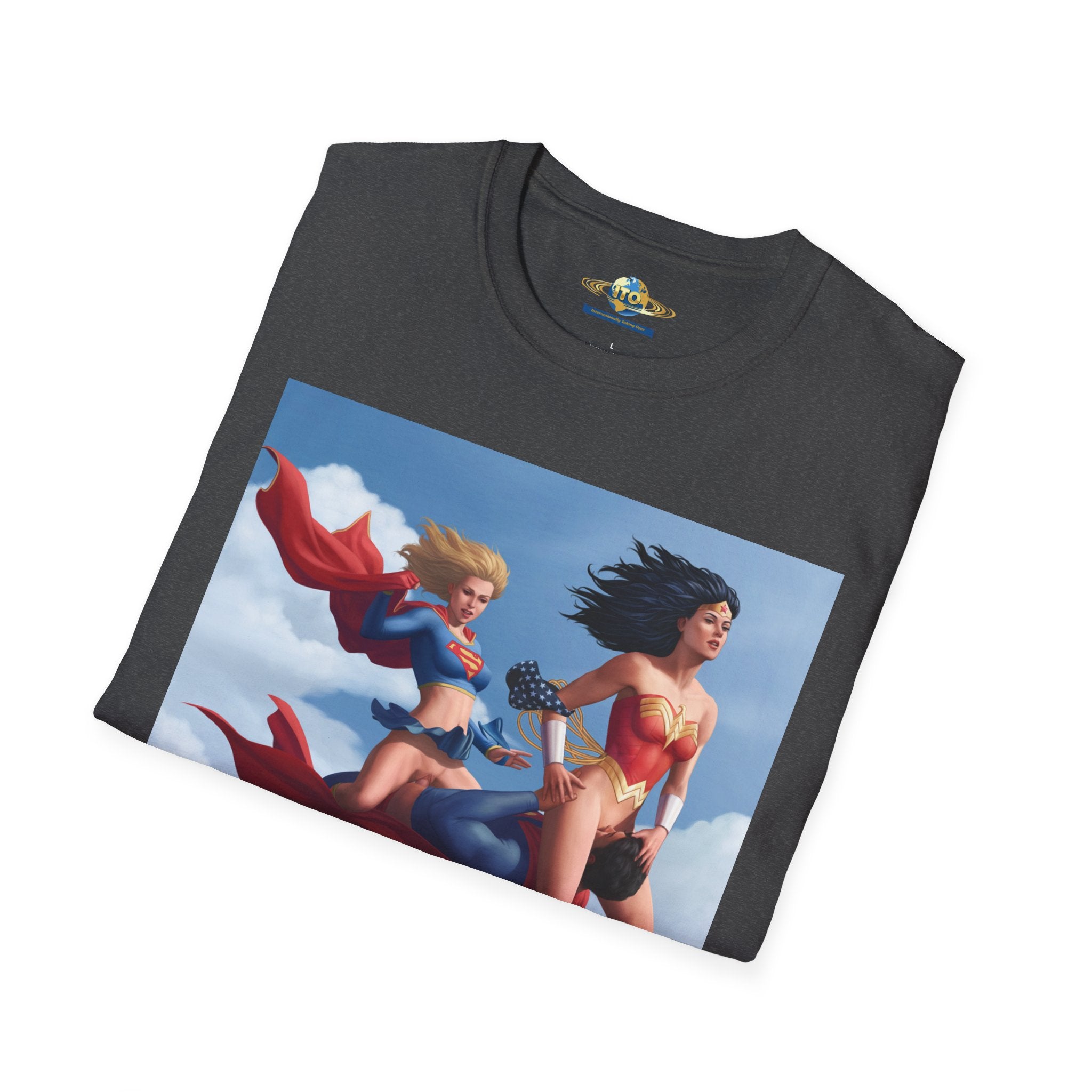 Superhero Tro T-Shirt — Vintage Flying Wonder Women Illustration
