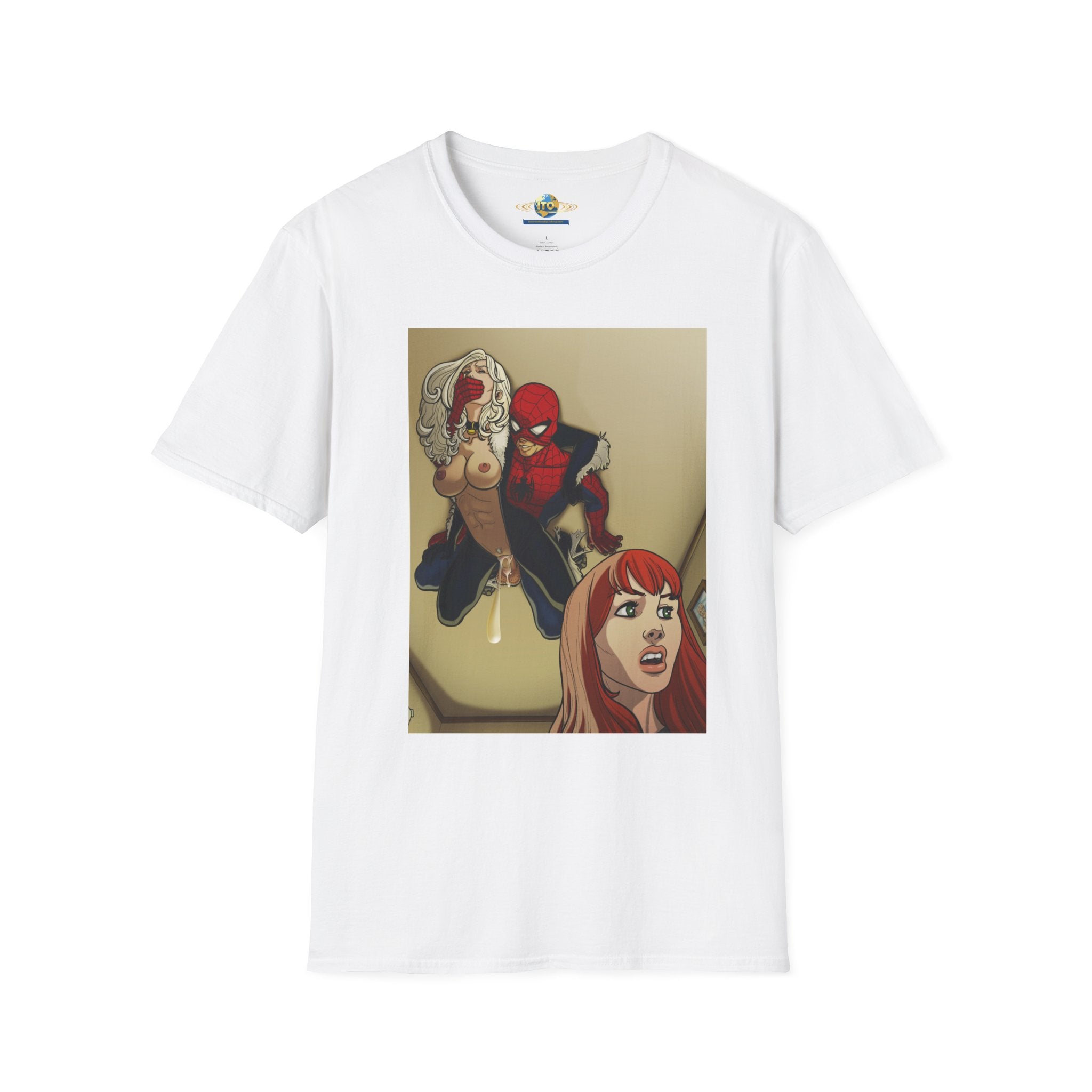 Spider Hero Comic Art T-Shirt — Web-Slinging Scene Graphic Tee