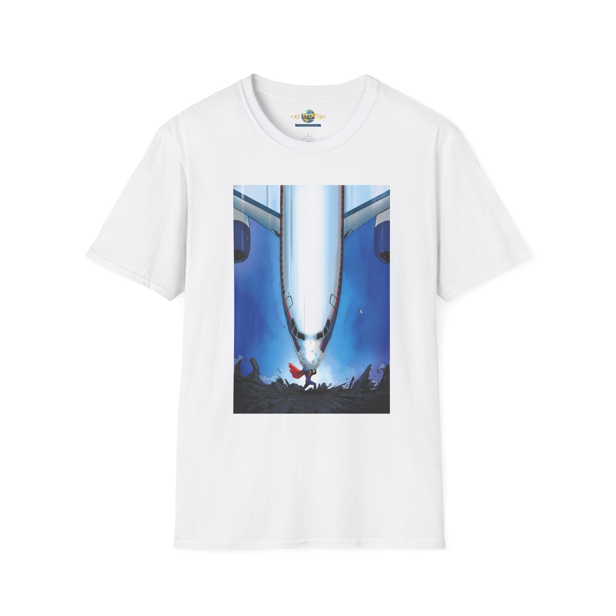 Airplane Nose Dive Graphic T-Shirt — Surreal Runway & Pilot Design