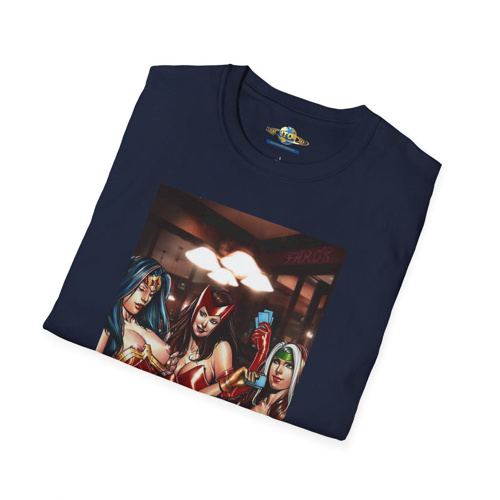 Graphic Tee — Pinup Superhero Ladies Poker Night Illustration