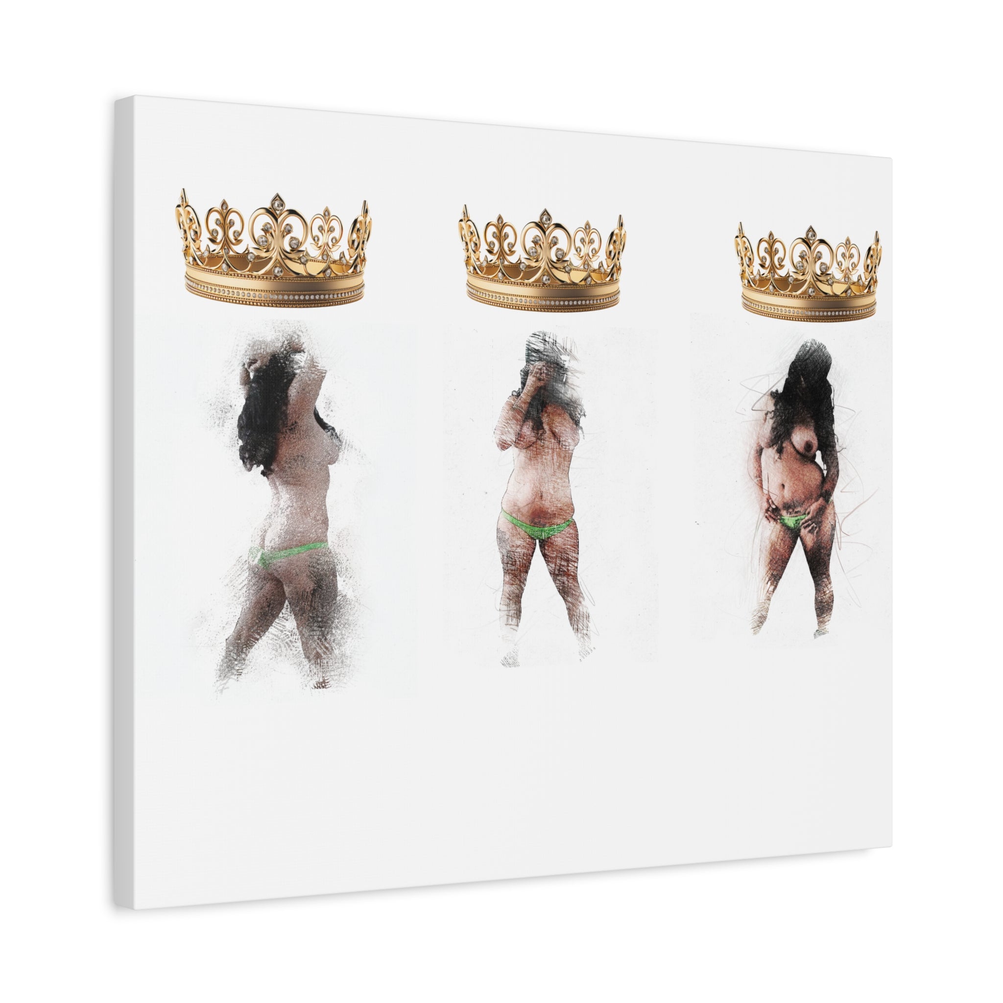 Queen Energy Canvas Print – Empowering Female Figure Art Stretched Matte