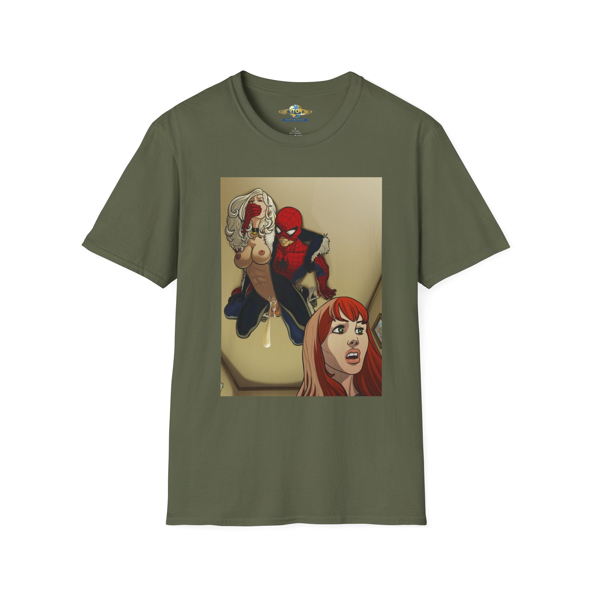 Spider Hero Comic Art T-Shirt — Web-Slinging Scene Graphic Tee