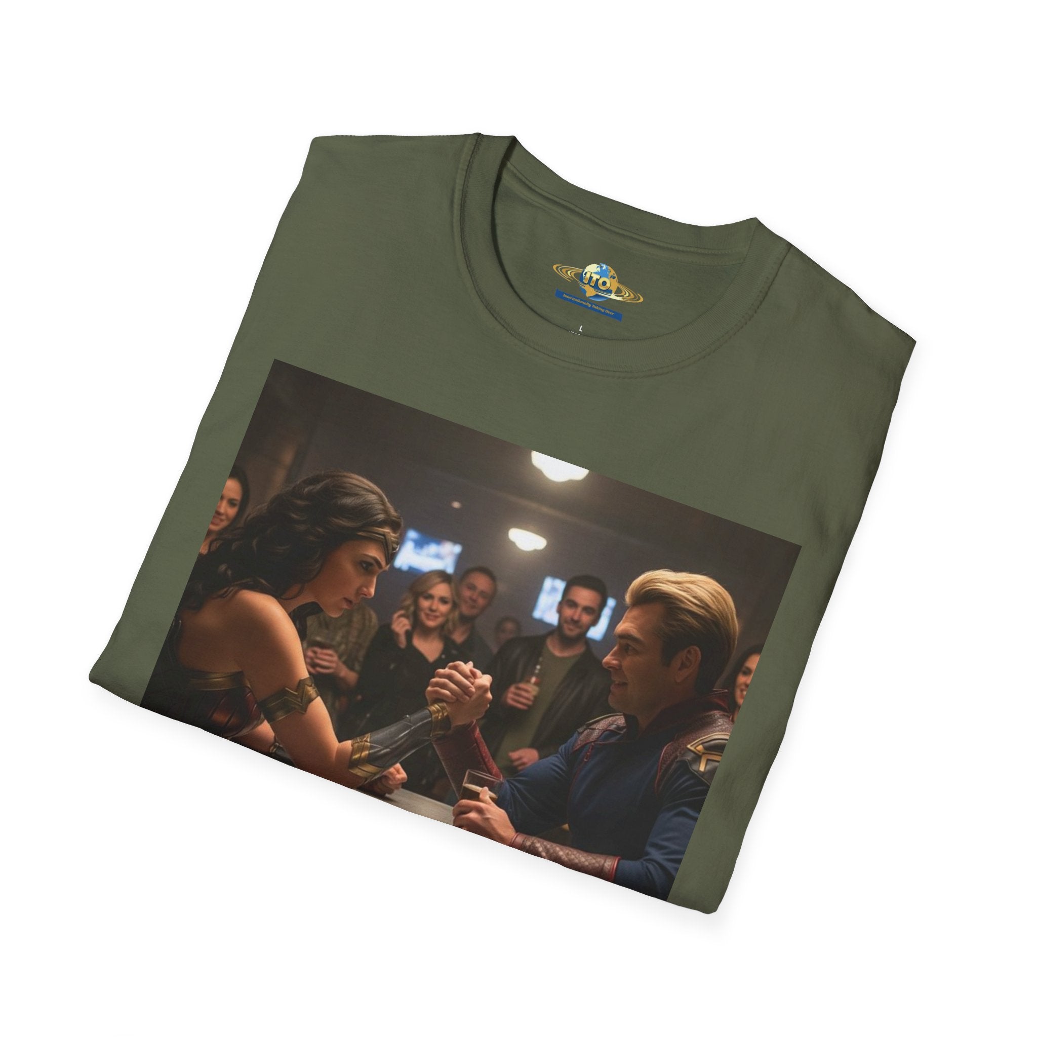 Arm Wrestling Photo T-Shirt – Vintage Barroom Match Graphic Tee