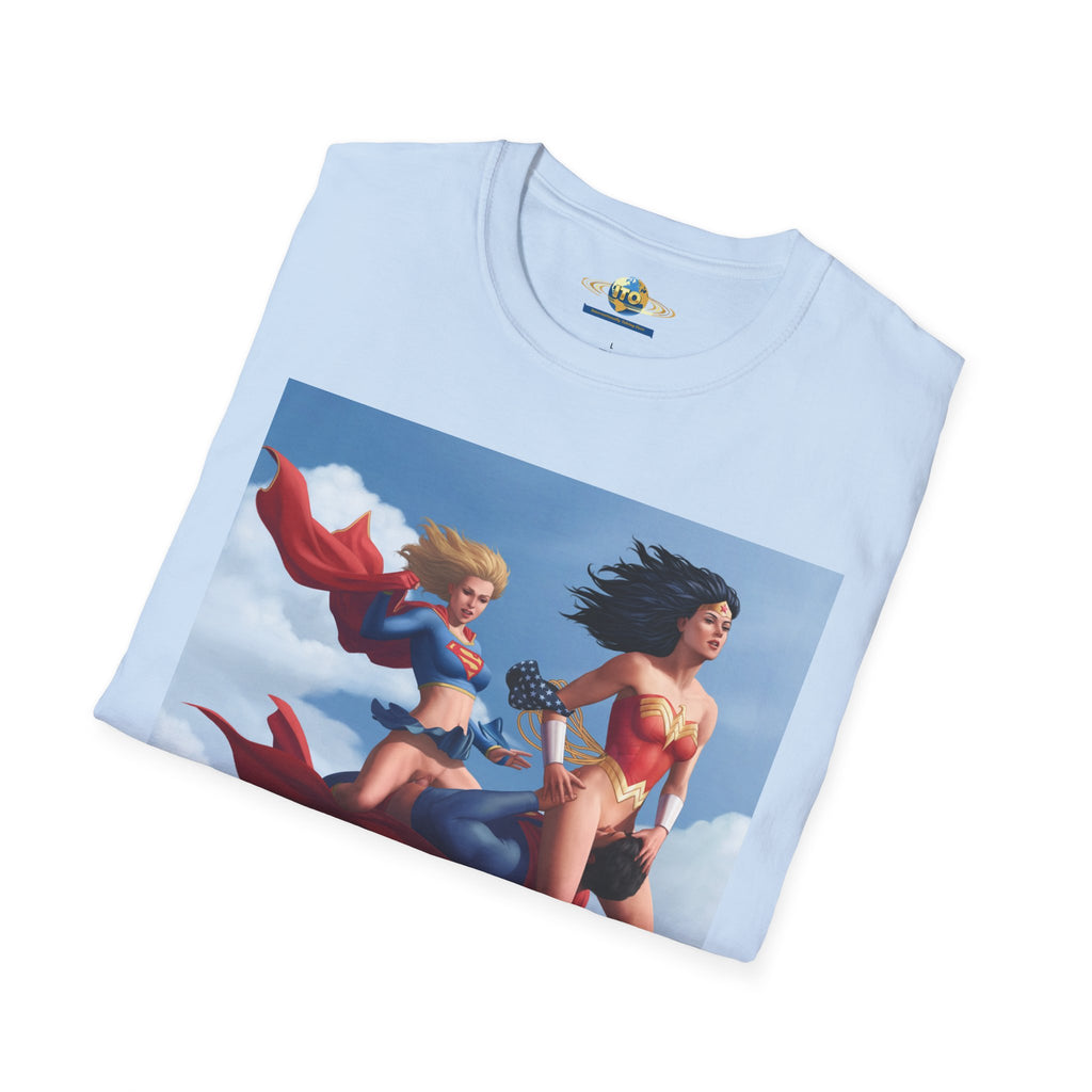 Superhero Tro T-Shirt — Vintage Flying Wonder Women Illustration