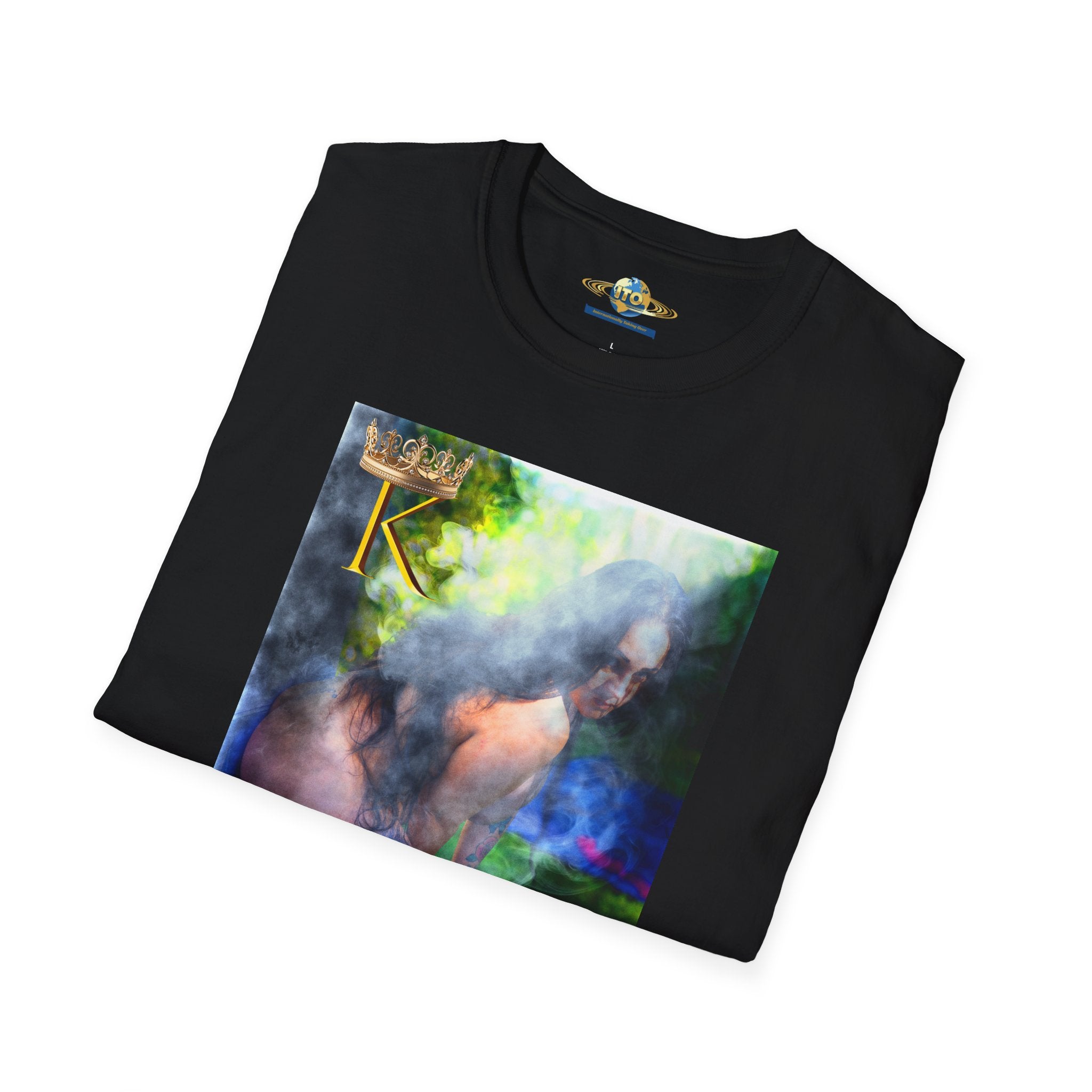 Surreal Smoke Portrait T-Shirt — Ethereal Figure Art Tee
