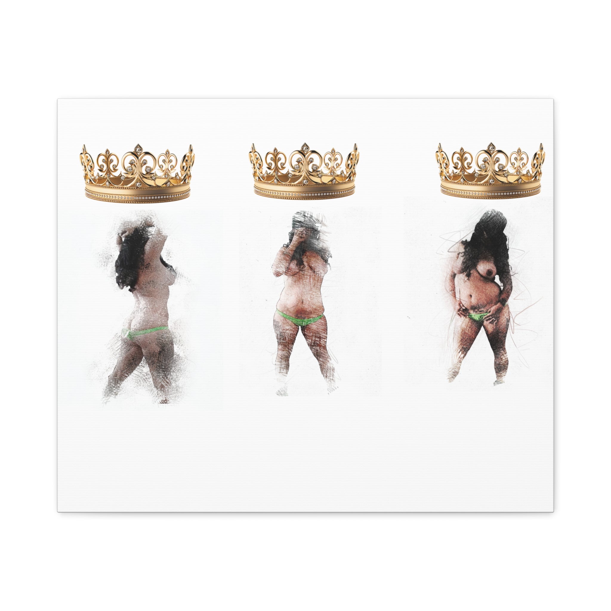Queen Energy Canvas Print – Empowering Female Figure Art Stretched Matte