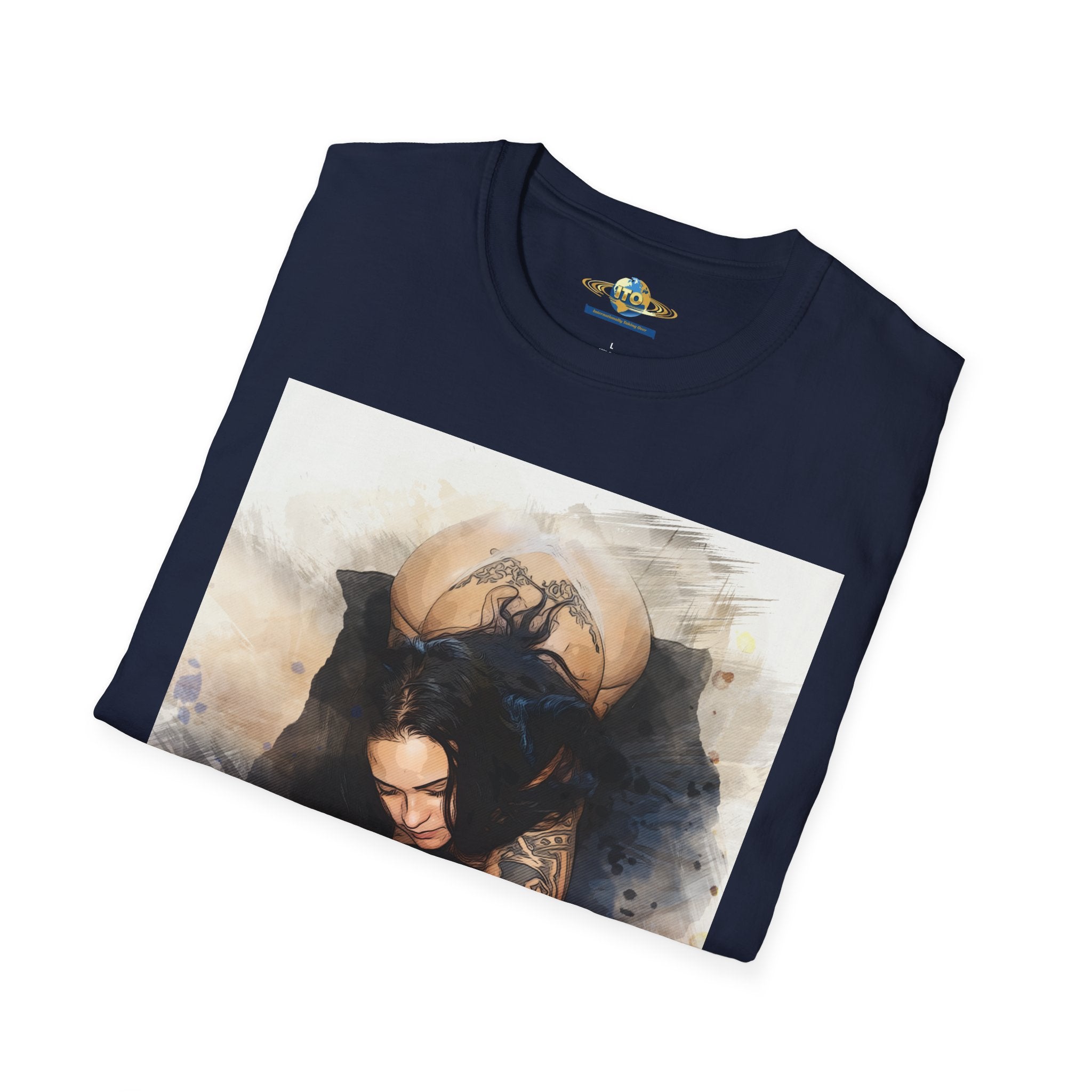 Edgy Tattooed Woman Art T-Shirt