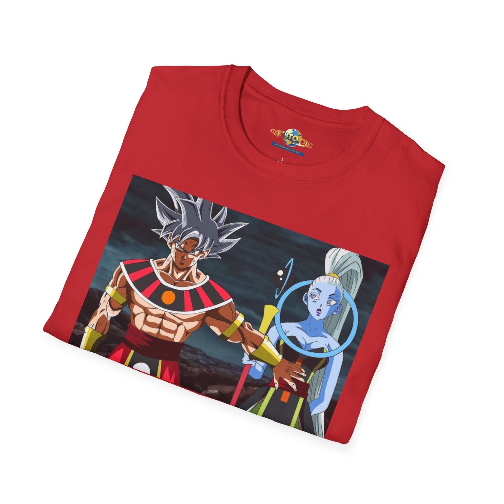 Anime God Duo T-Shirt — Fiery Saiyan & Divine Companion Graphic Tee