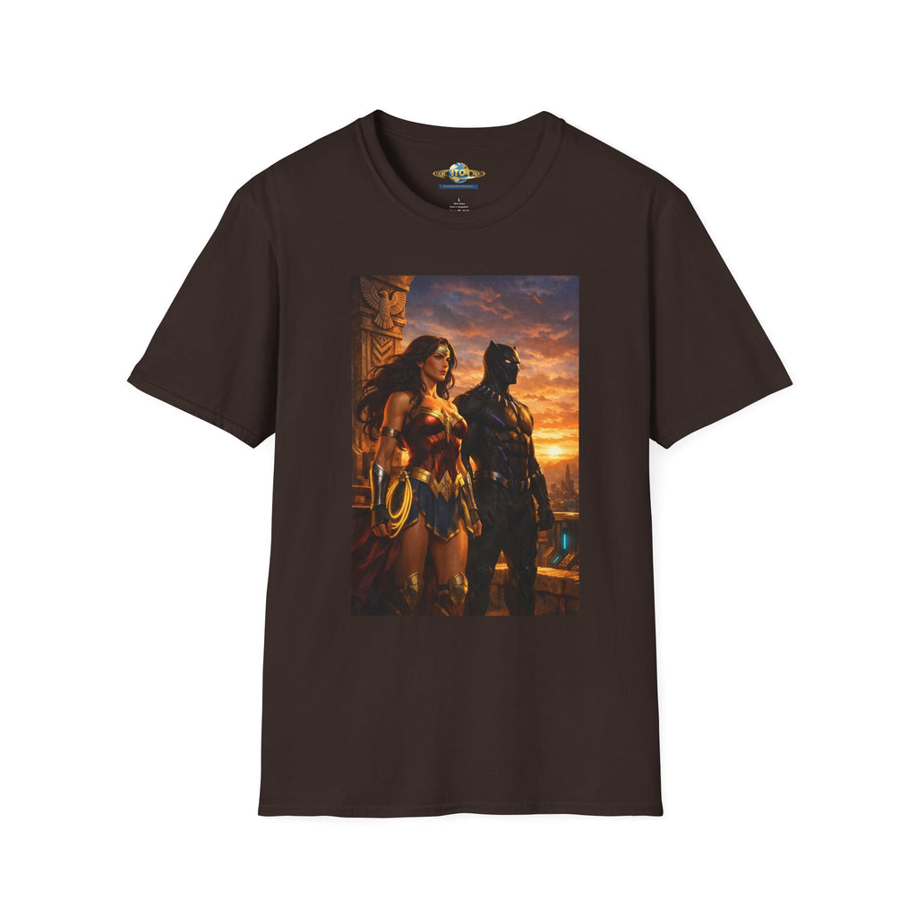 Graphic T-Shirt — Epic Sunset Heroine Scene Print