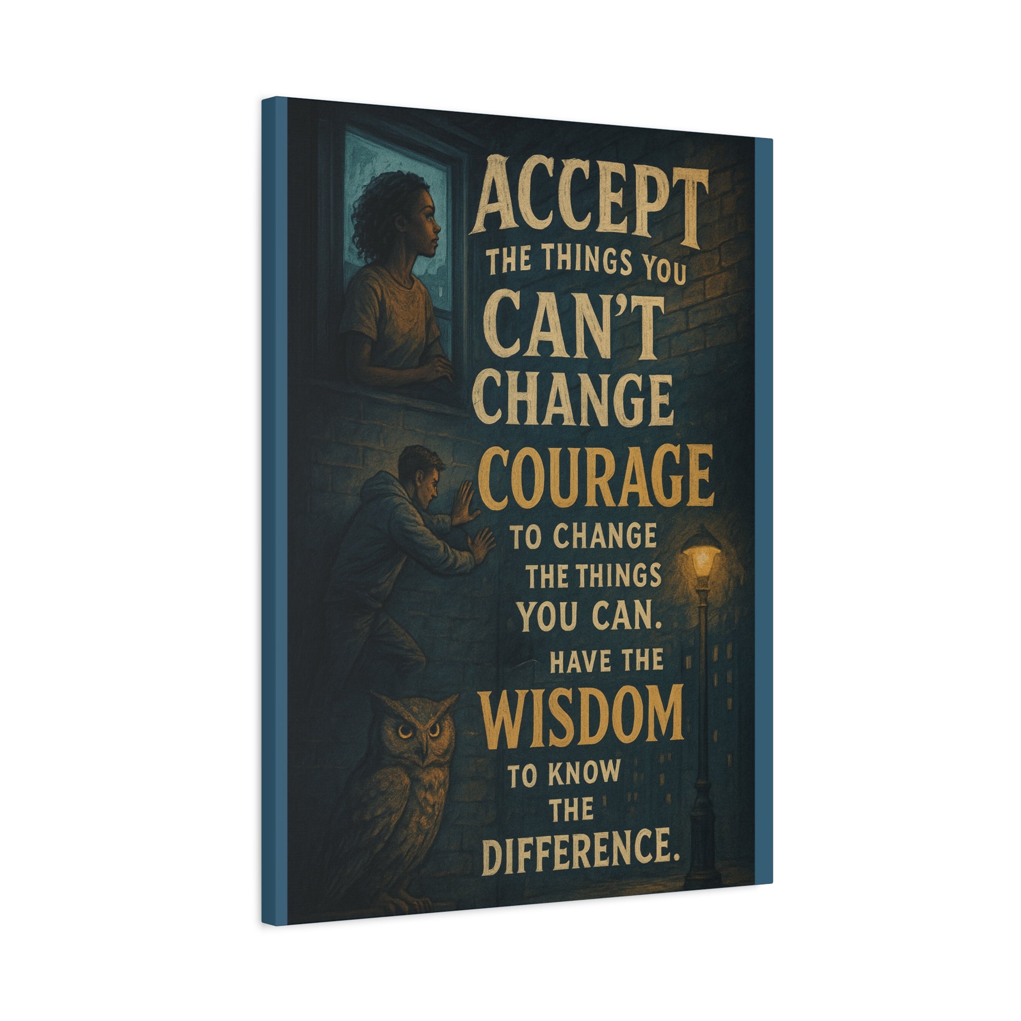 Serenity Prayer Canvas Wall Art — "Accept the Things You Can't Change" Inspirational Matte Stretched Canvas