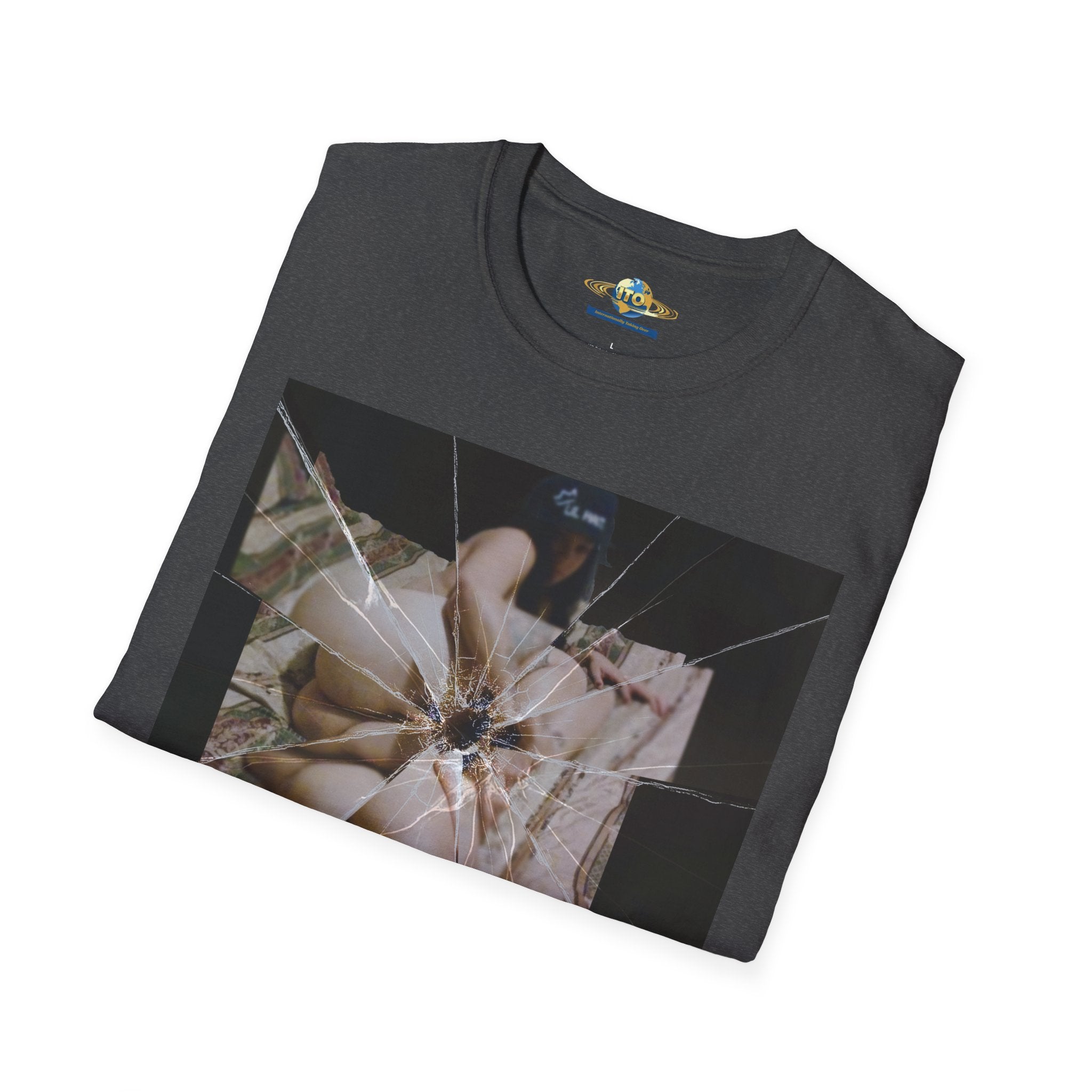 Shattered Mirror Photo Tee — Artistic Fragmented Portrait T-Shirt