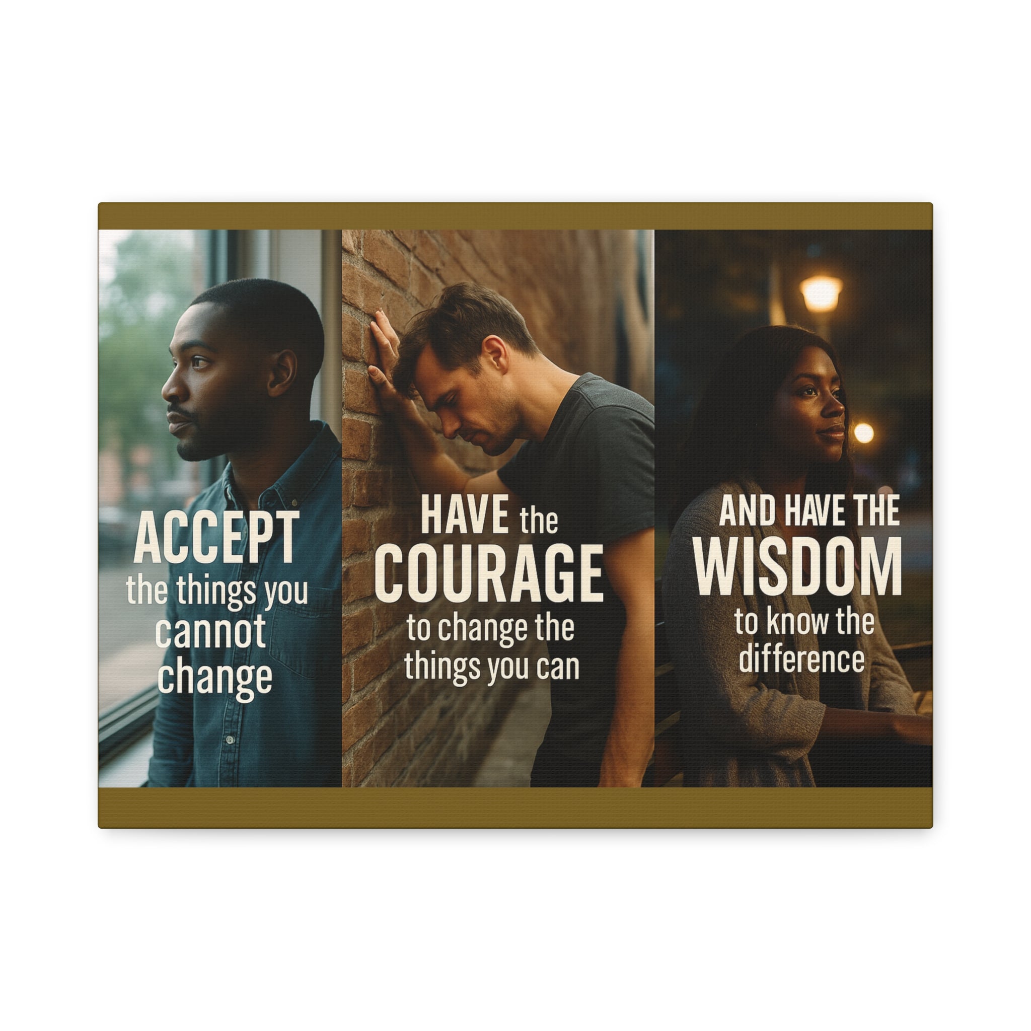 Serenity Prayer Canvas Art – Accept Courage Wisdom Stretched Matte Wall Decor