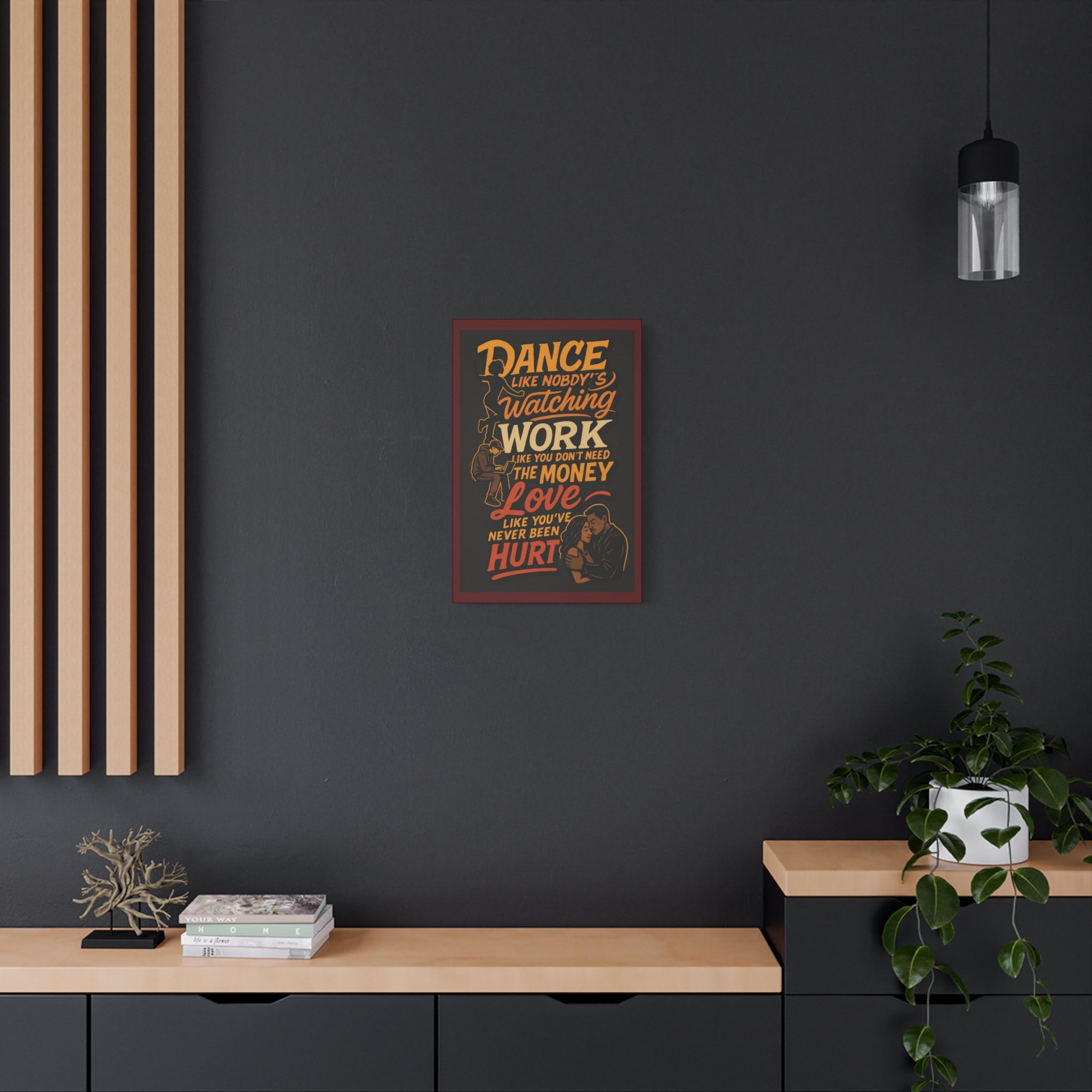 Motivational Quote Canvas — “Dance Like Nobody’s Watching” Stretched Matte Wall Art