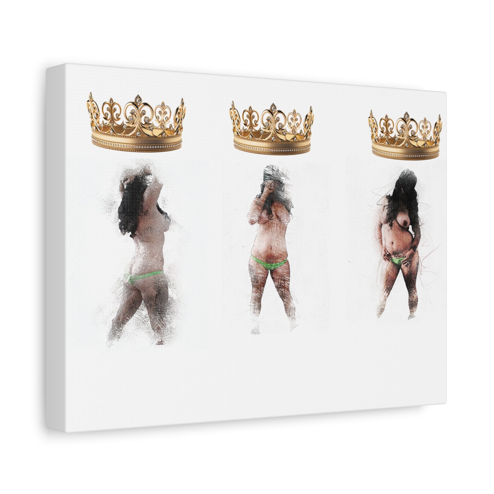 Queen Energy Canvas Print – Empowering Female Figure Art Stretched Matte