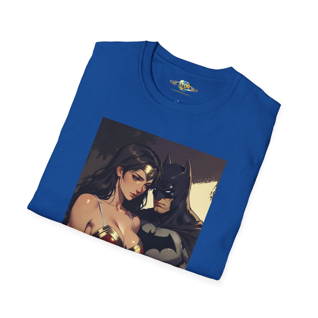 Batman & Wonder Woman Portrait T‑Shirt — Romantic Superhero Art Tee