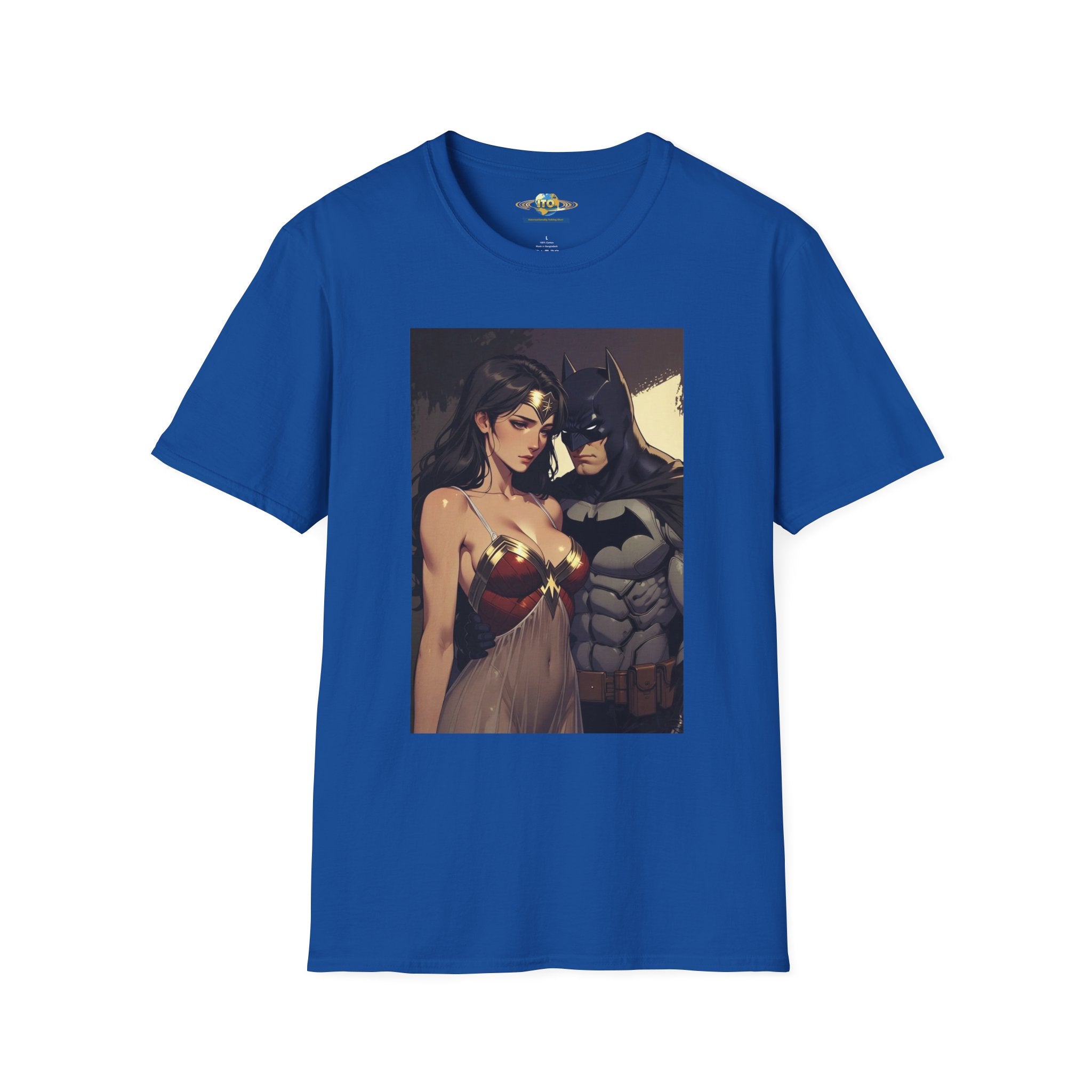 Batman & Wonder Woman Portrait T‑Shirt — Romantic Superhero Art Tee