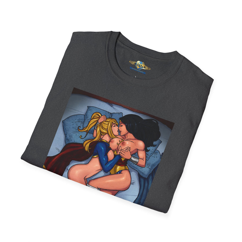 Pinup Superhero Couple T-Shirt — Sexy Comic Art Tee