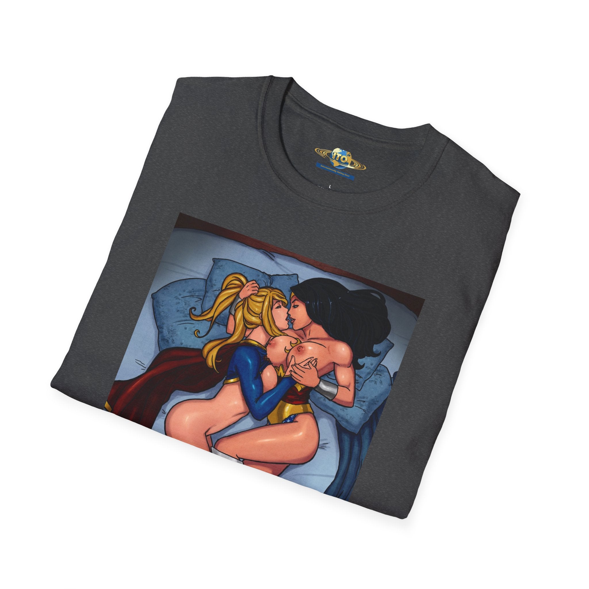Pinup Superhero Couple T-Shirt — Sexy Comic Art Tee