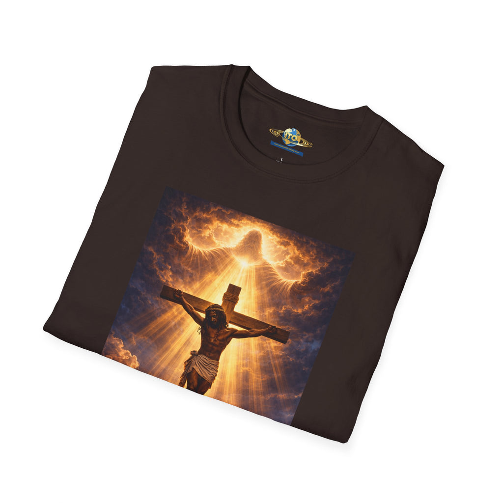 Crucifixion Jesus T-Shirt — 'He Is Risen' Inspirational Christian Tee