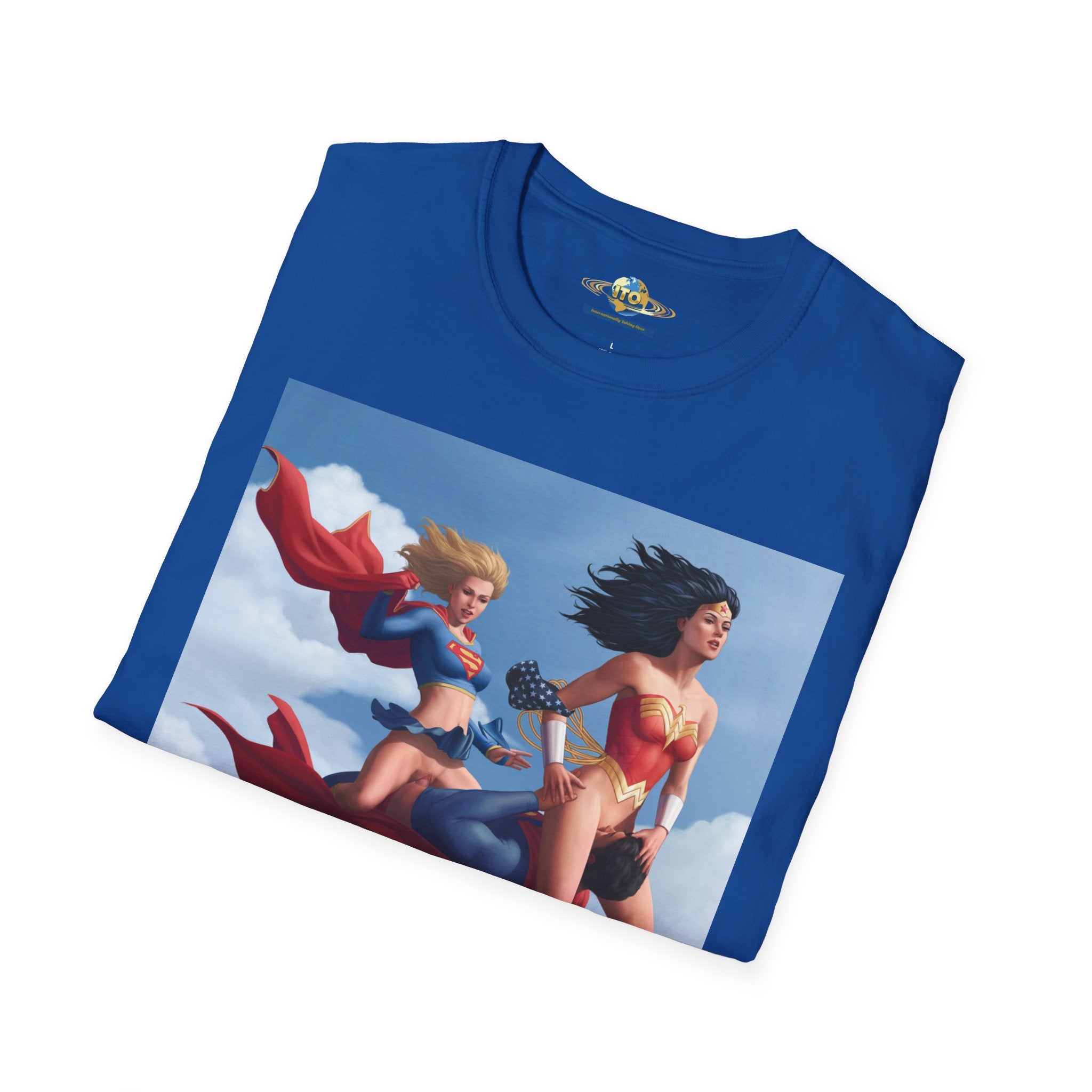 Superhero Tro T-Shirt — Vintage Flying Wonder Women Illustration