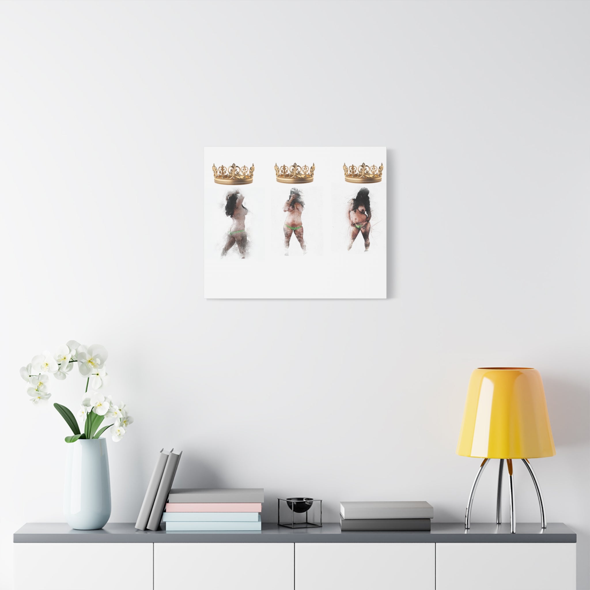 Queen Energy Canvas Print – Empowering Female Figure Art Stretched Matte