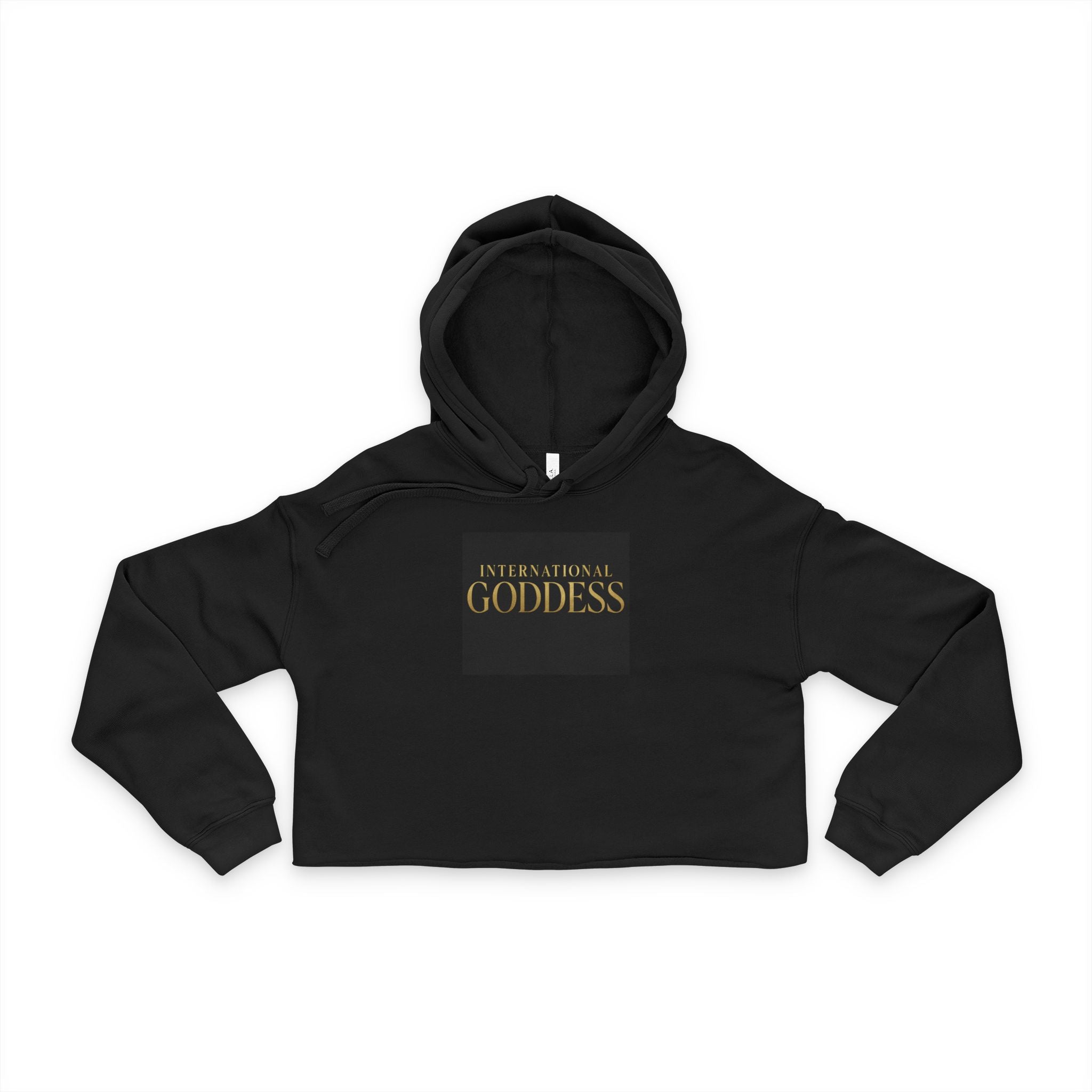 Goddess Cropped Hoodie – Empowering Women's Black Crop Sweatshirt