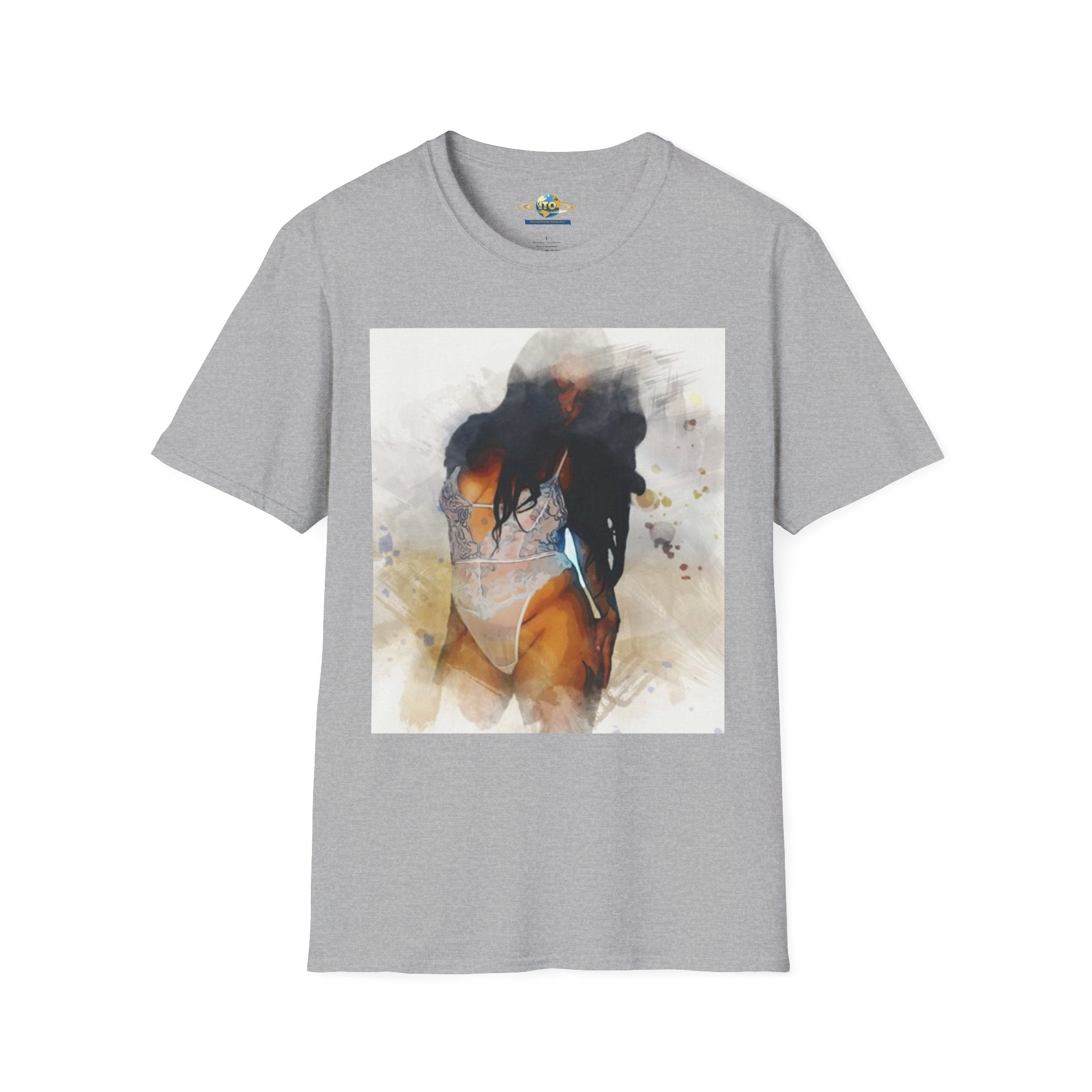 Graphic T-Shirt — Artistic Watercolor Woman Swimwear Print