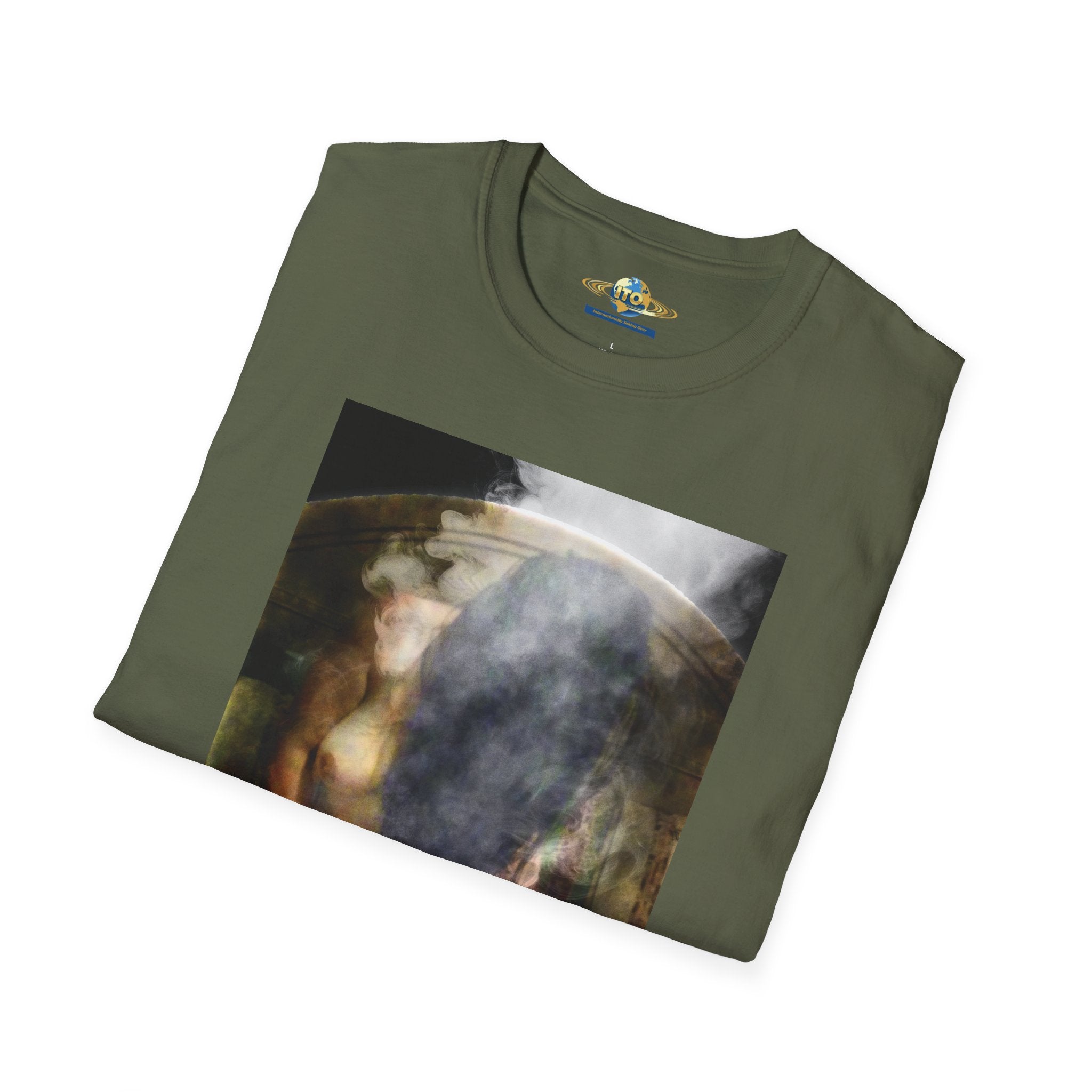 Surreal Vintage Portrait T-Shirt — Smoky Renaissance Art Graphic Tee