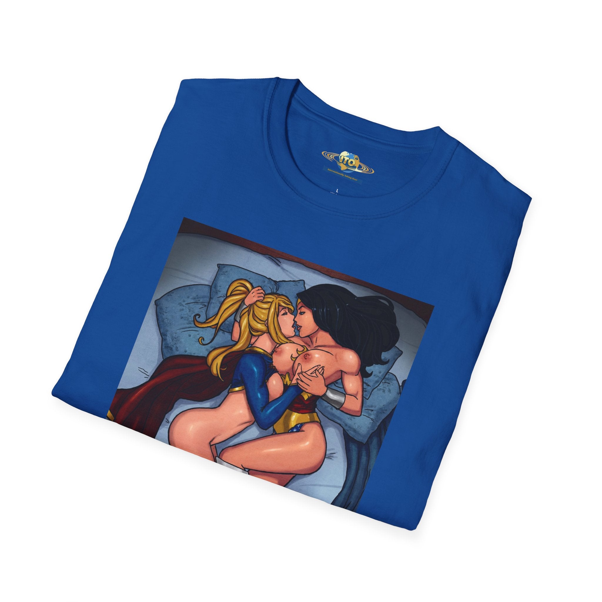 Pinup Superhero Couple T-Shirt — Sexy Comic Art Tee