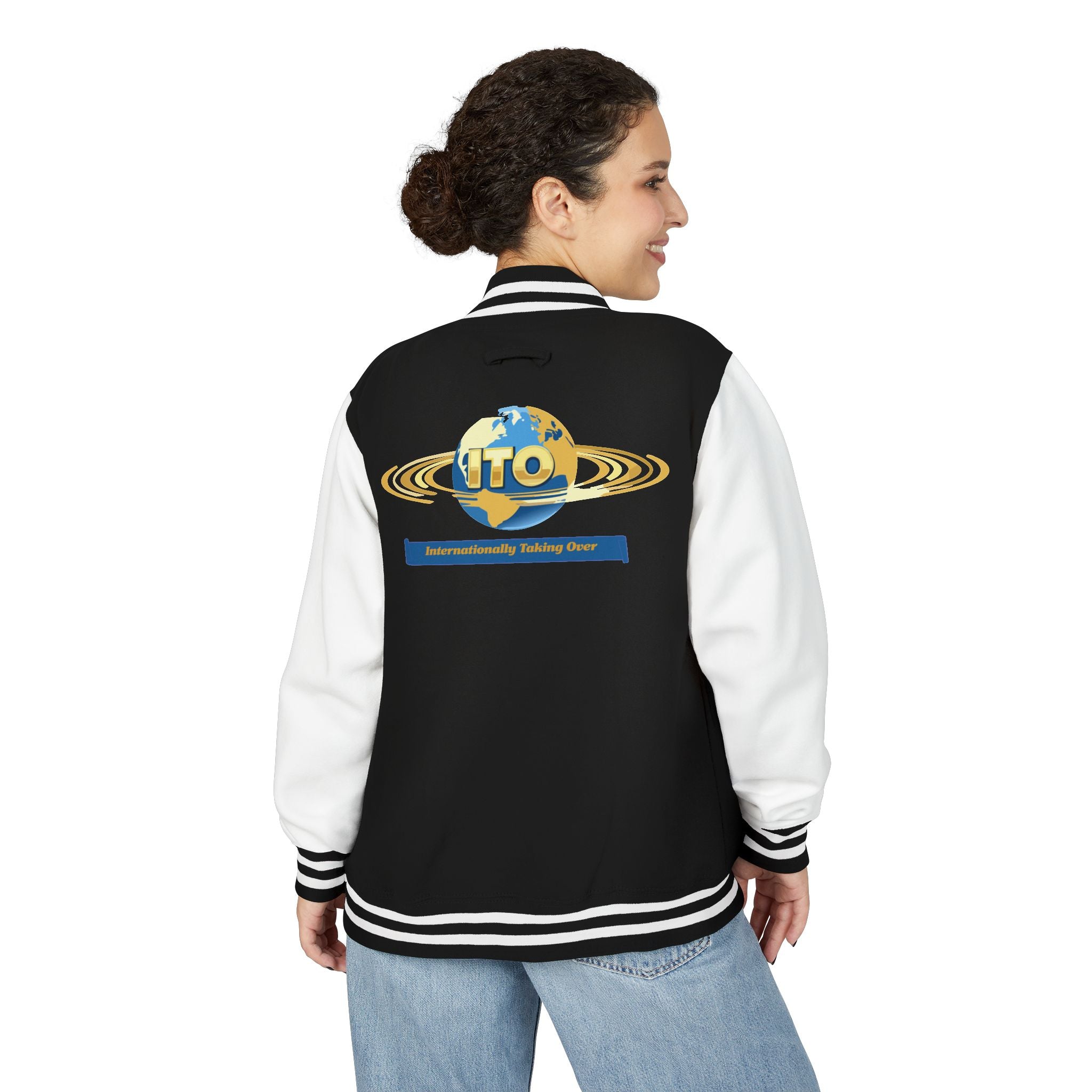 Letterman Jacket — UTO Interplanetary Travel Club Logo Varsity Jacket