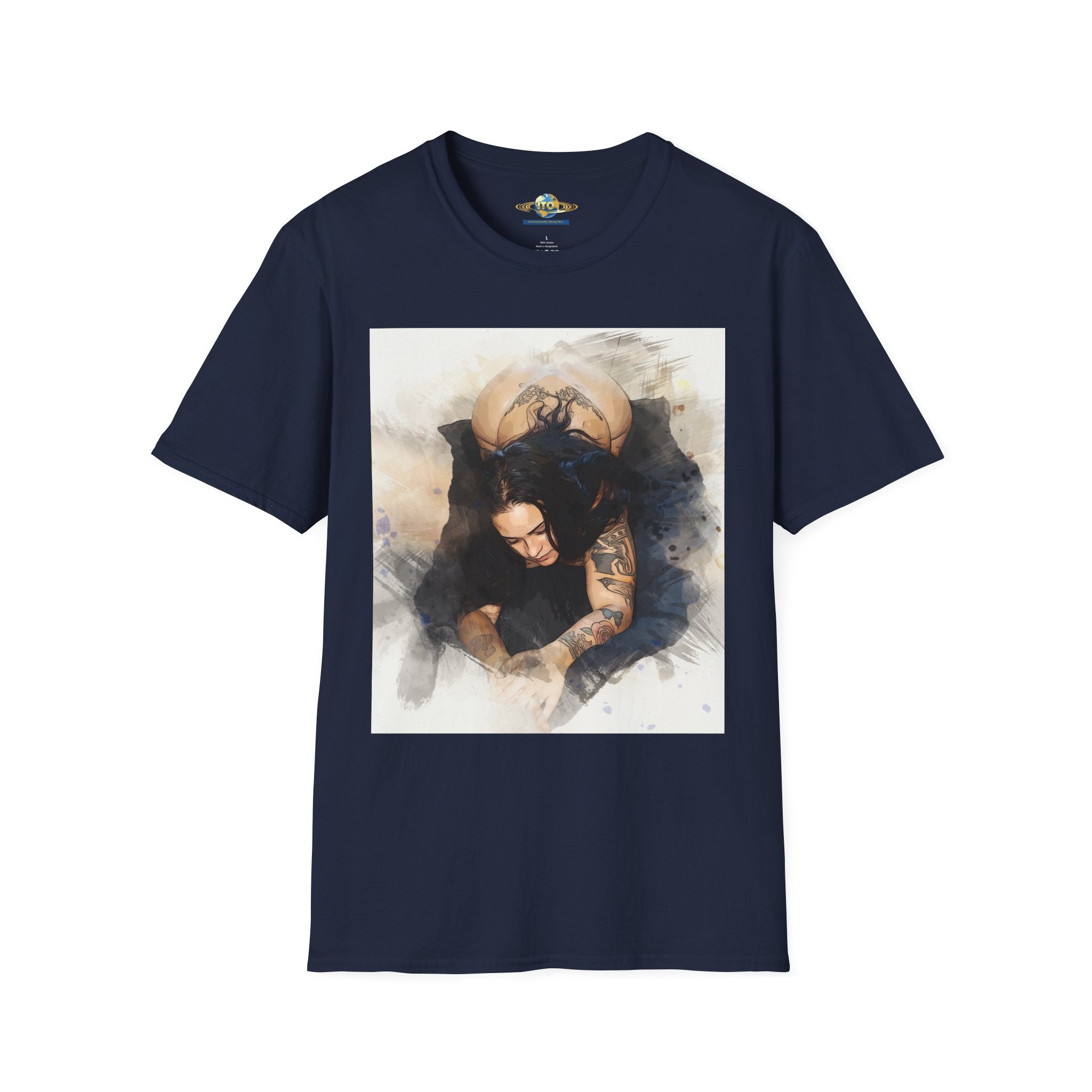 Edgy Tattooed Woman Art T-Shirt