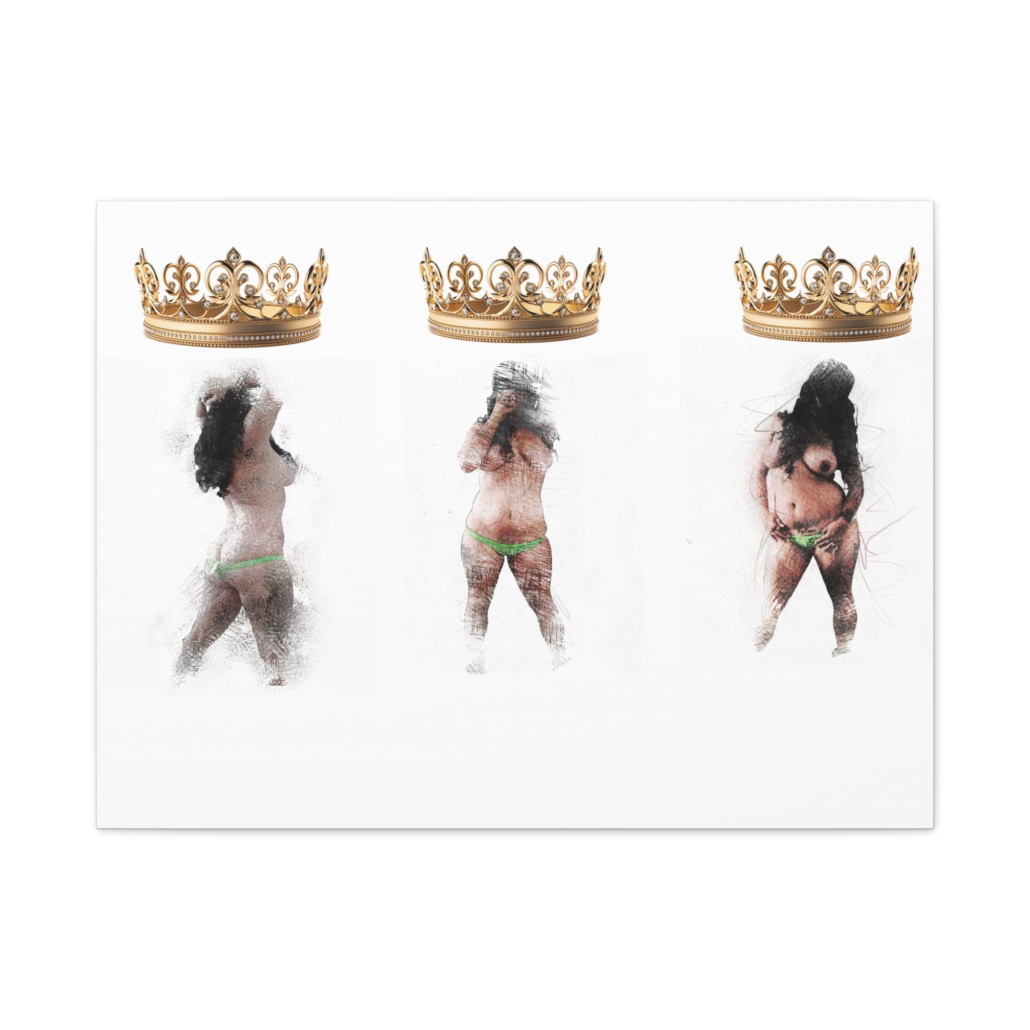 Queen Energy Canvas Print – Empowering Female Figure Art Stretched Matte
