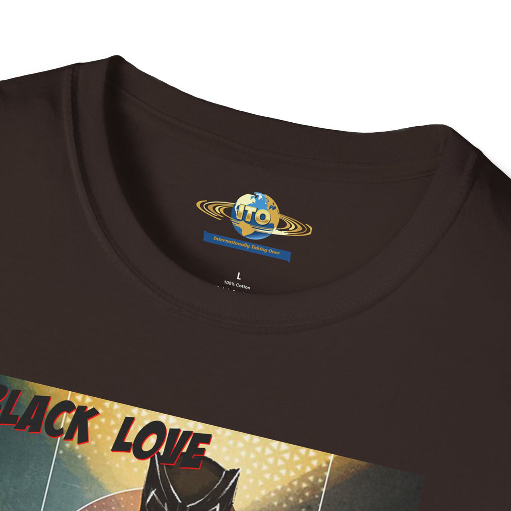 Black Love Poster T-Shirt — Afrocentric Black Panther & Queen Graphic Tee