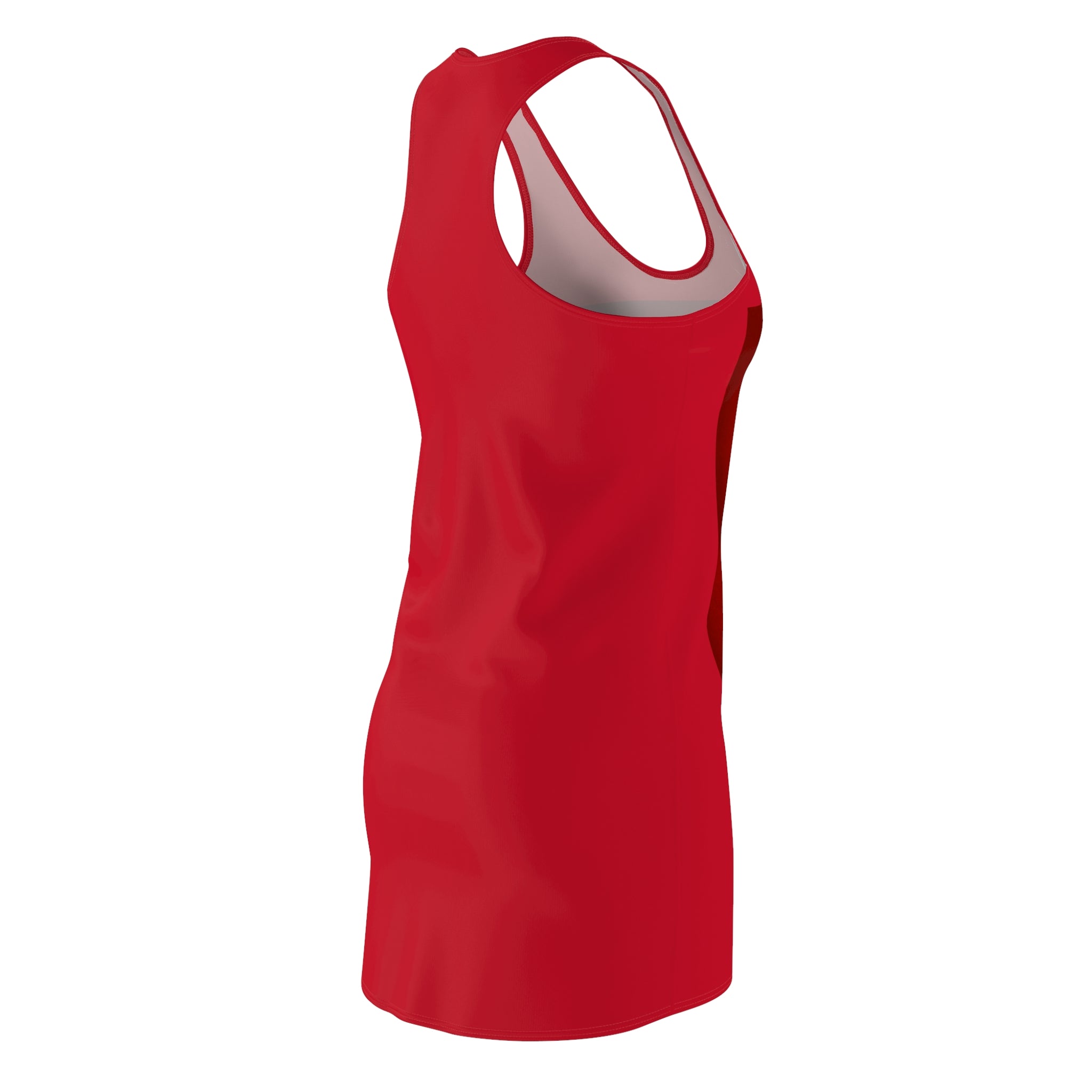 Caribbean Goddess Racerback Dress — Tropical Red AOP Sundress