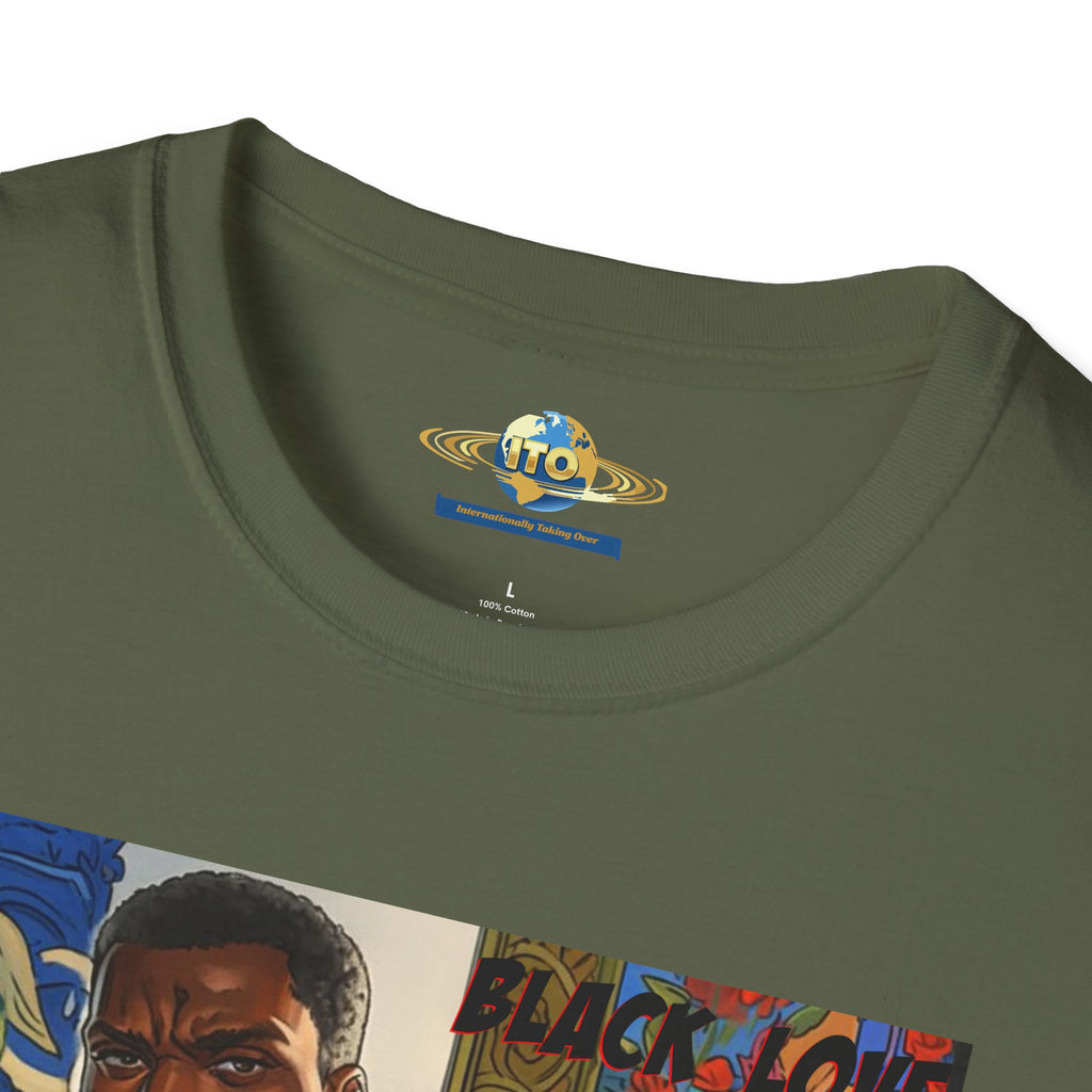 Art Print T‑Shirt — Bold Superhero Couple Portrait Tee