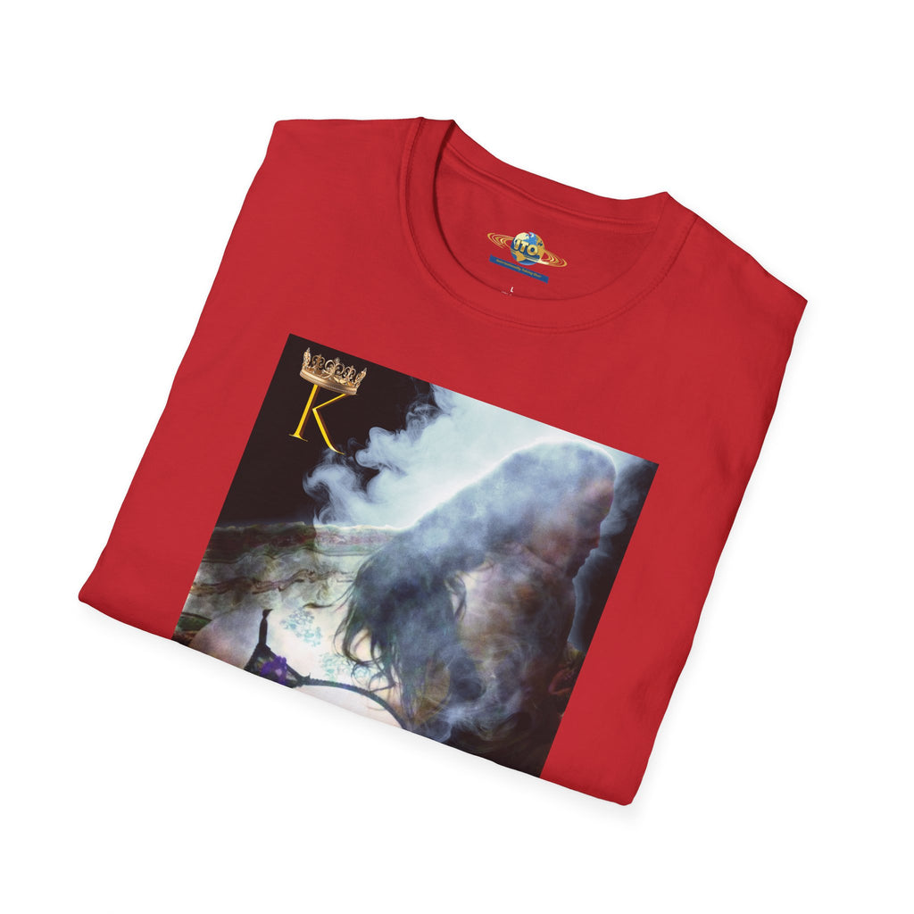 Abstract Cosmic Cat T-Shirt — Surreal Moon & Cat Art Tee