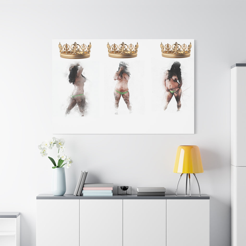 Queen Energy Canvas Print – Empowering Female Figure Art Stretched Matte