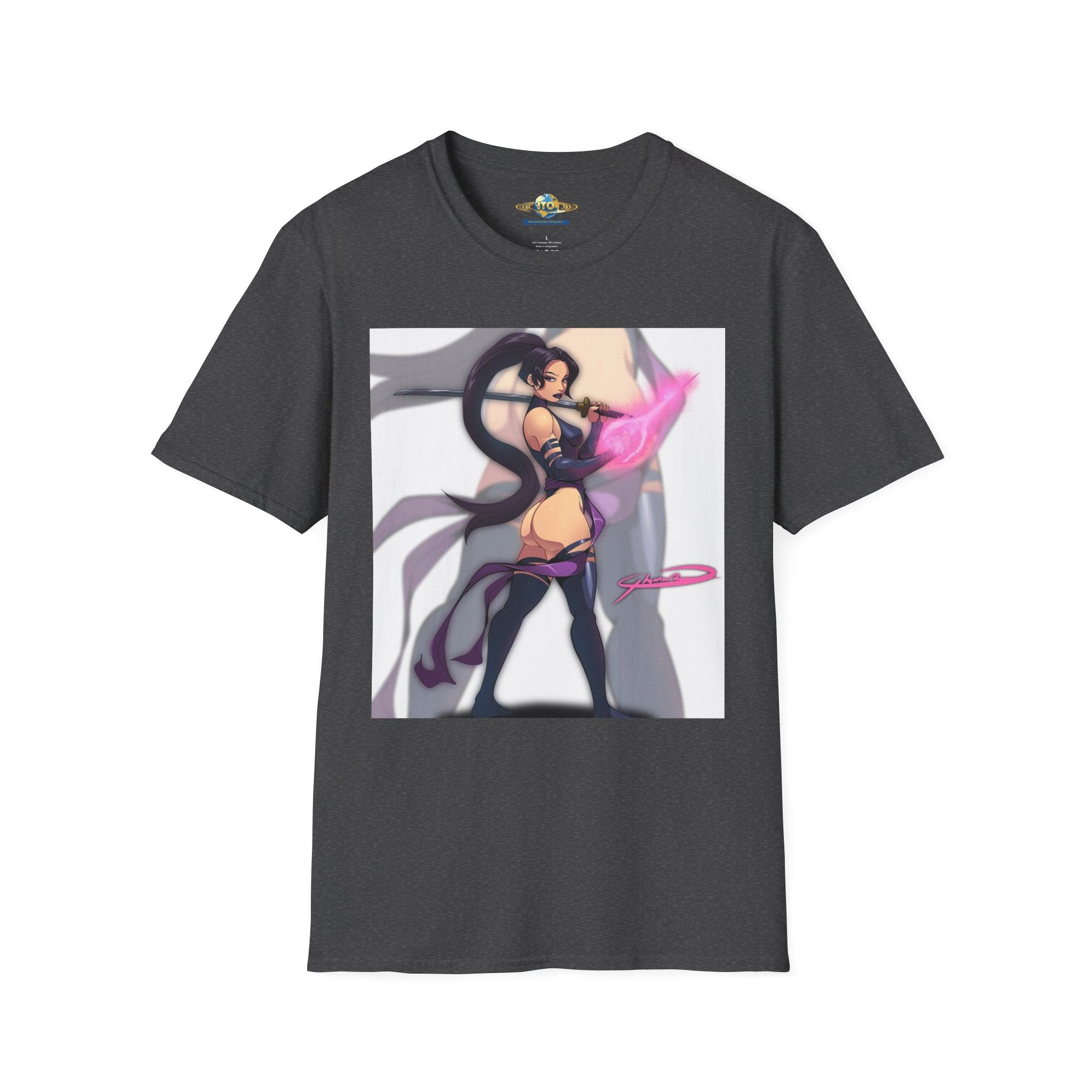 Anime Sorceress Graphic T-Shirt — Pink Energy Mage Illustration