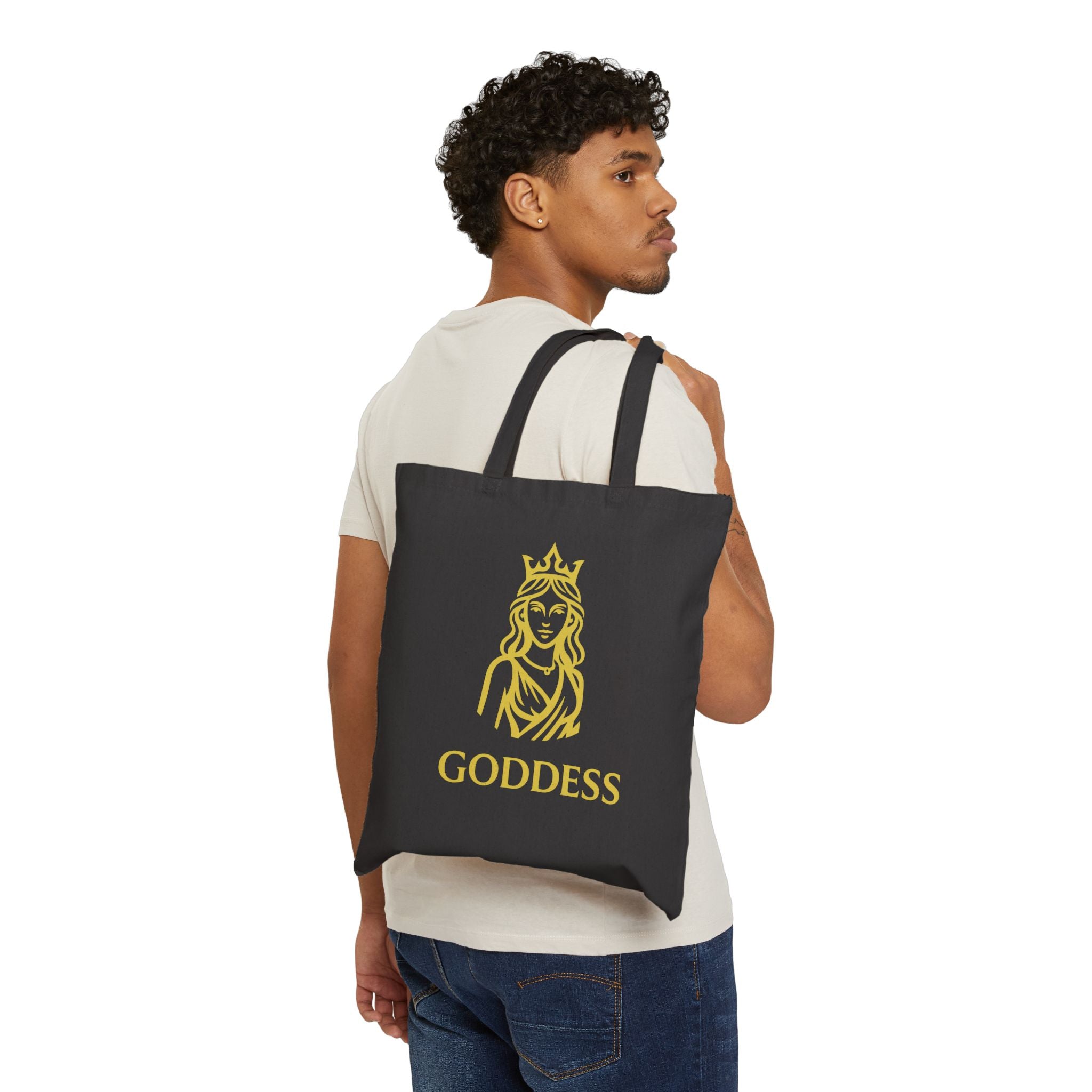 Goddess Tote Bag – Gold Crowned Woman Canvas Grocery & Everyday Tote