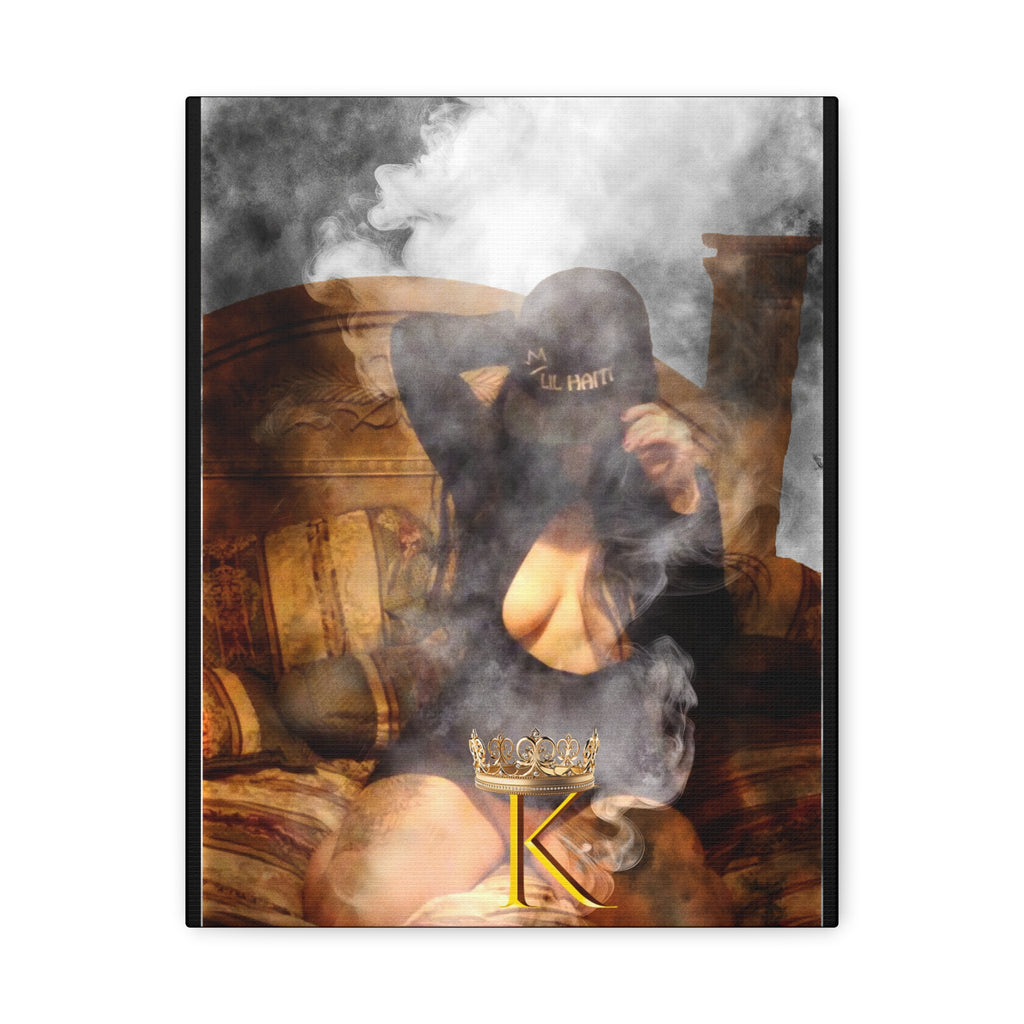 Smoky Boudoir Canvas Print — 'K' Crown Matte Stretched Wall Art