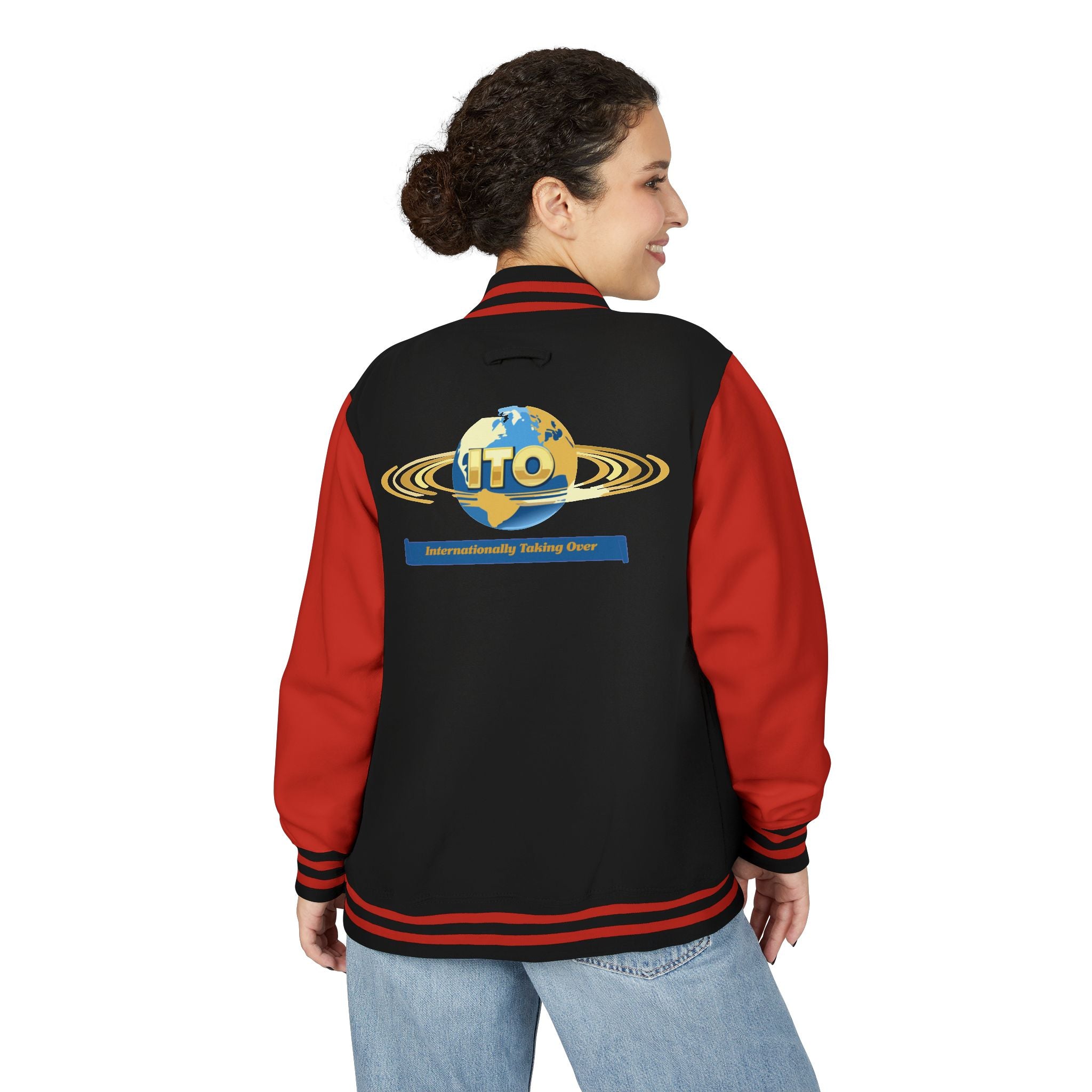 Letterman Jacket — UTO Interplanetary Travel Club Logo Varsity Jacket