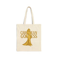 Caribbean Goddess Canvas Tote Bag — Gold Illustration Eco Shopper