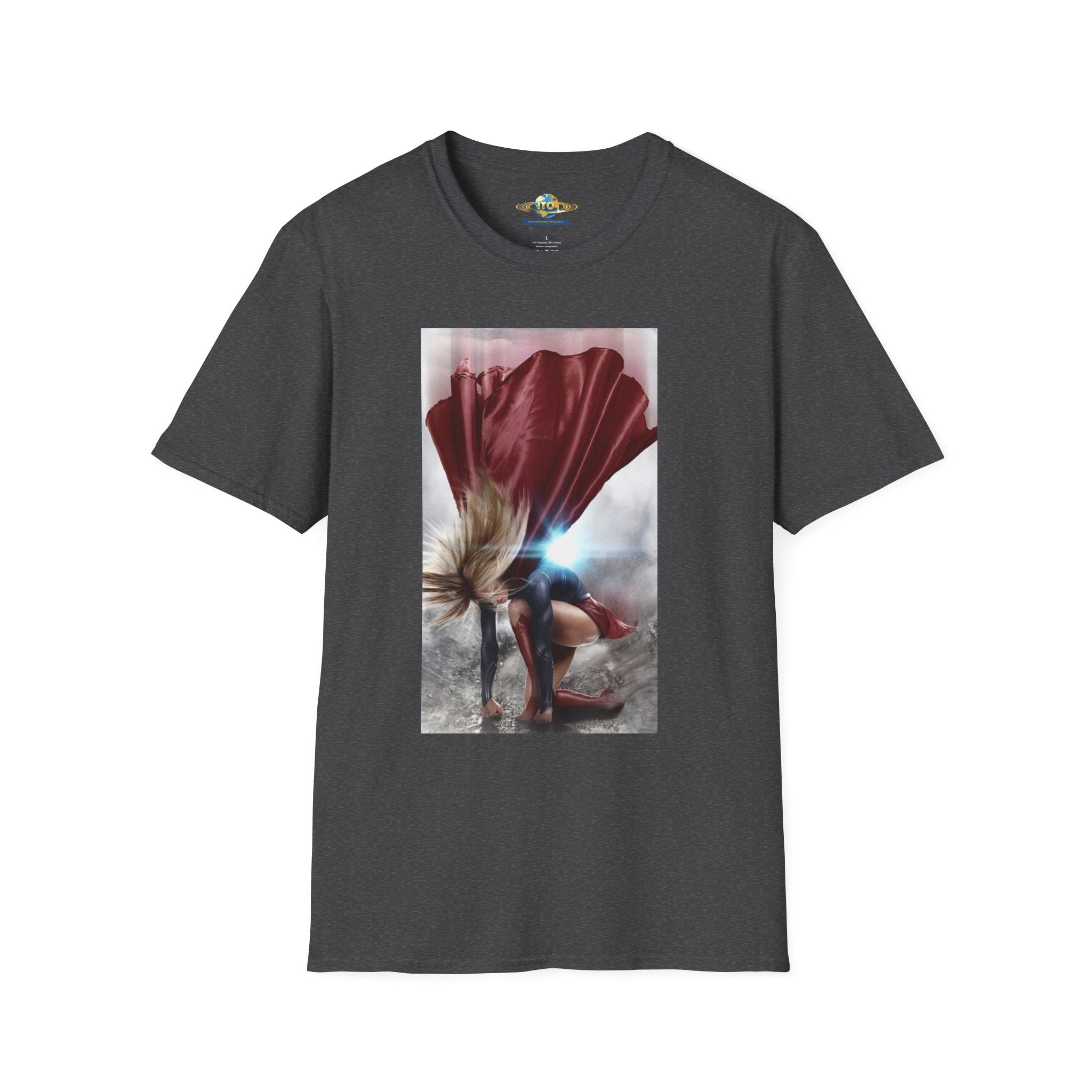 Superhero Pose T-Shirt — Dramatic Cape Hero Graphic