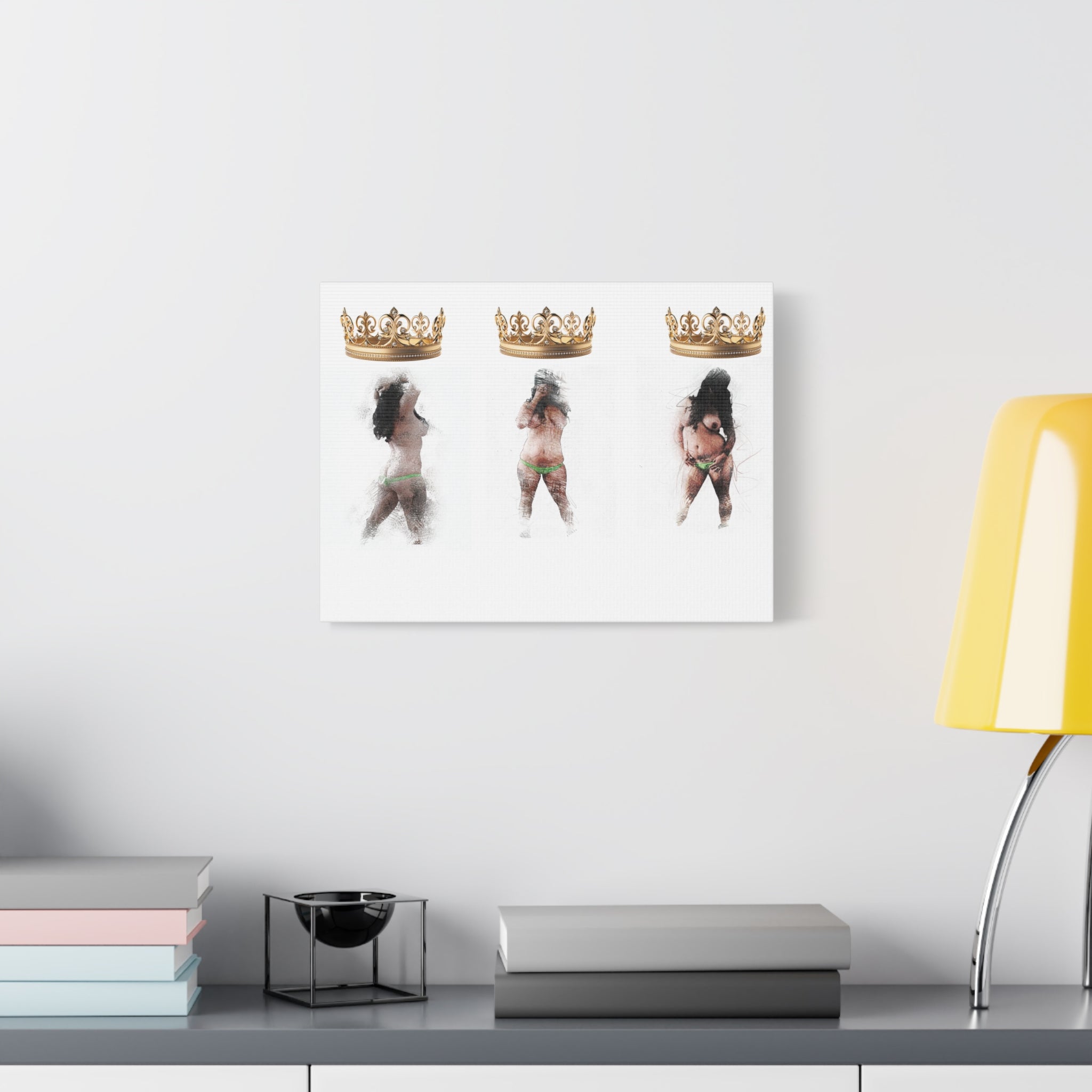 Queen Energy Canvas Print – Empowering Female Figure Art Stretched Matte