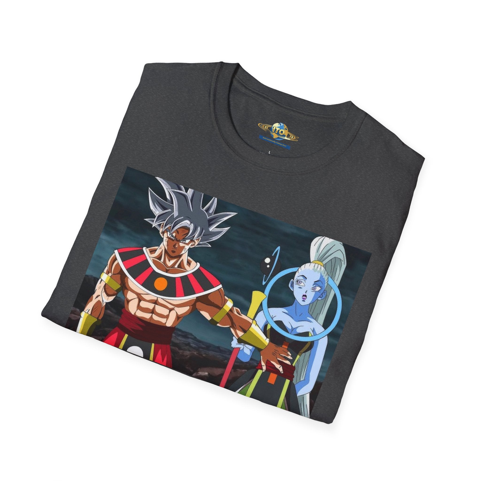 Anime God Duo T-Shirt — Fiery Saiyan & Divine Companion Graphic Tee