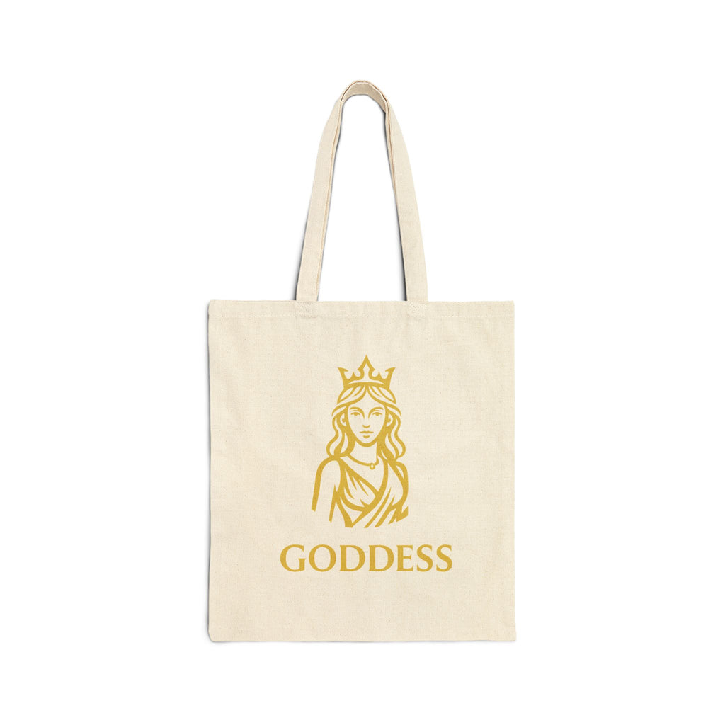 Goddess Tote Bag – Gold Crowned Woman Canvas Grocery & Everyday Tote