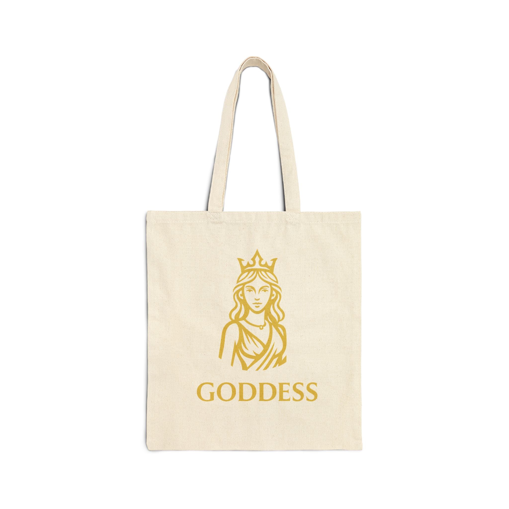 Goddess Tote Bag – Gold Crowned Woman Canvas Grocery & Everyday Tote